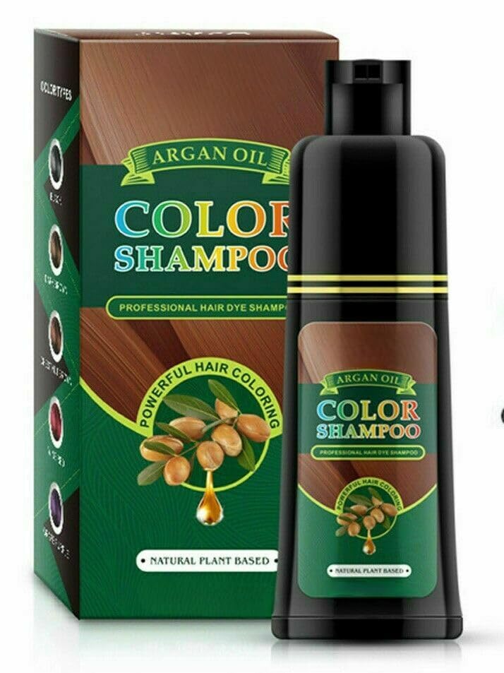 Grape Red 3-in-1 Hair Dye Shampoo with Argan Oil, 500ML, Instant Hair Color in Minutes, Long-Lasting Salon-Quality Dye, Easy Use for Men & Women, Champú Para Canas Mujer