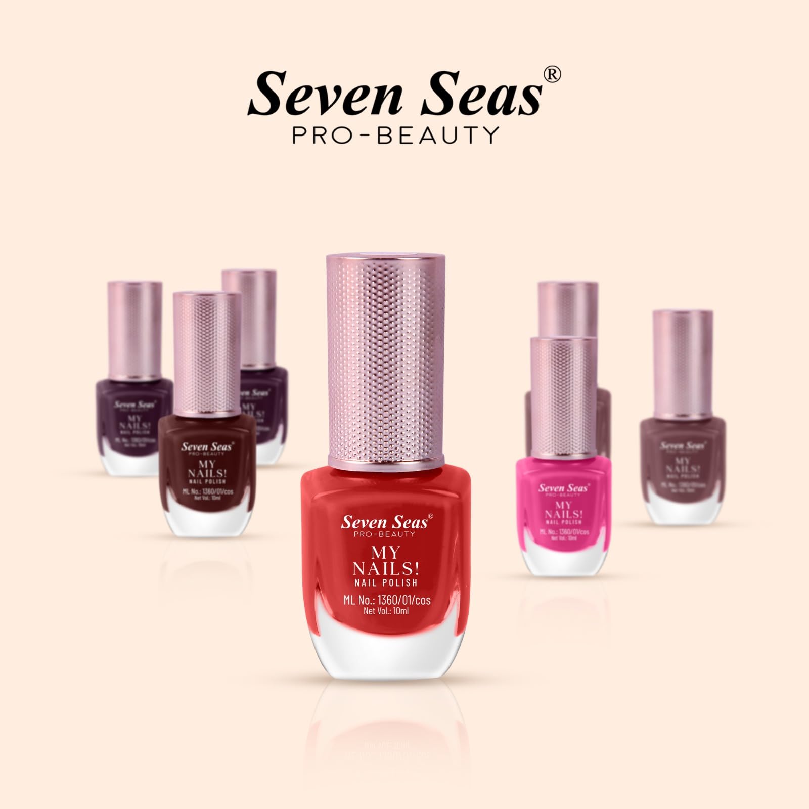 Seven Seas My Nails Nail Polish, High Colour Pay Off, Long Lasting, Quick Drying, Chip Resistant, Non-Staining, 10ml (201, 10ml) 6