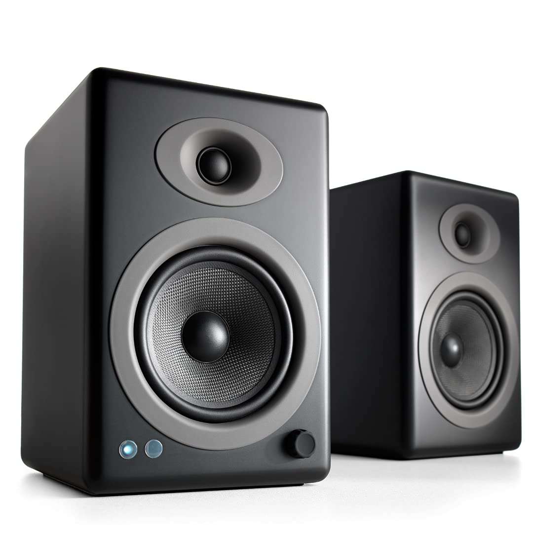Audioengine A5 Black 150W Powered Bluetooth Bookshelf Speakers and 250W S8 Black Subwoofer 3