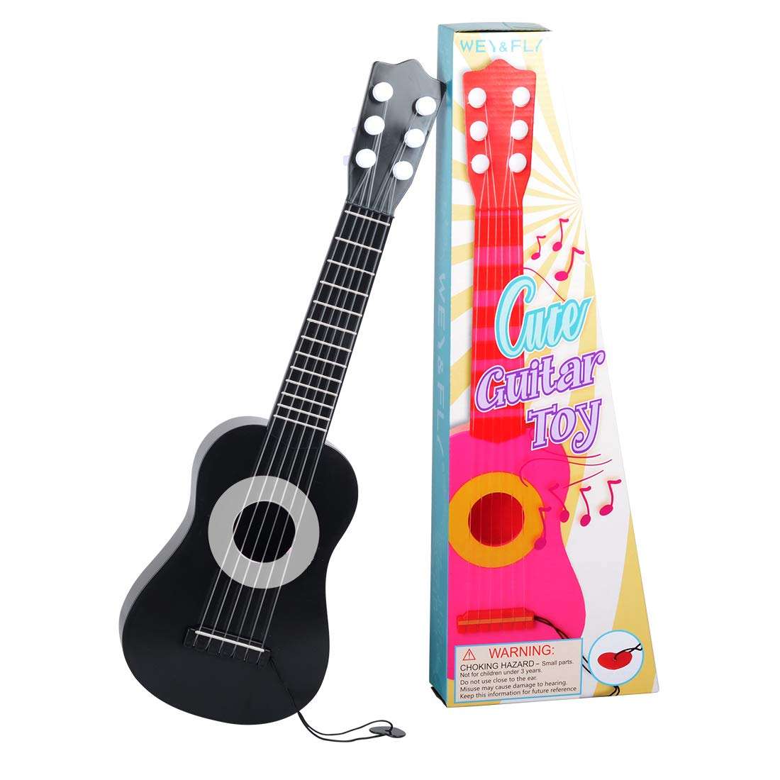 WEY&FLY Kids Toy Guitar 6 String, Baby Kids Cute Guitar Rhyme Developmental Musical Instrument Educational Toy for Toddlers 2
