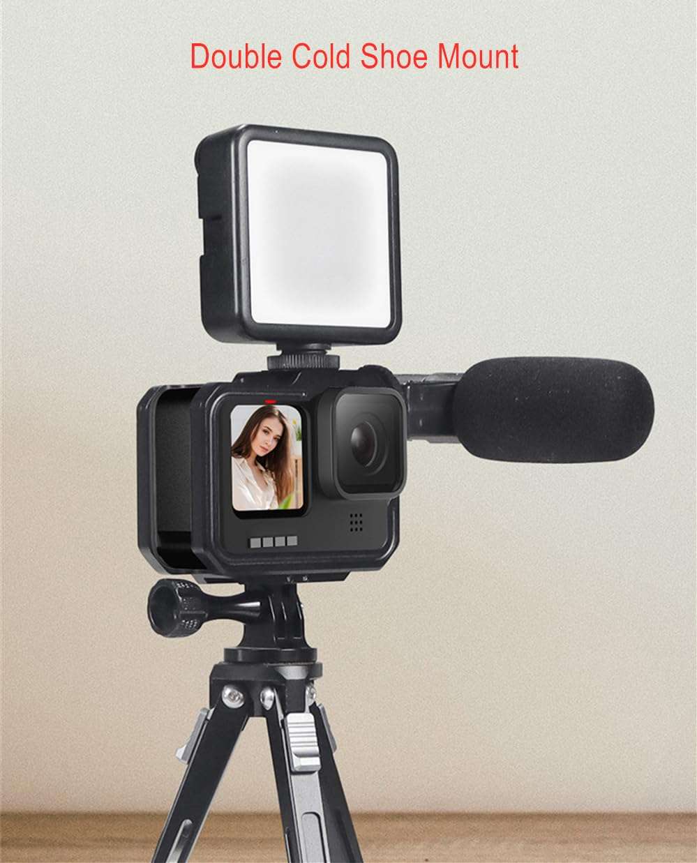 Aluminum Protective Frame Case Cage Housing Double Cold Shoe Mount Compatible with Gopro Hero 11 10 9 Black Action Cameras 6