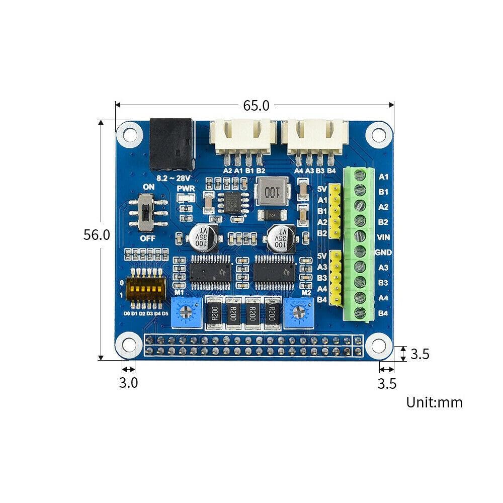 CHICHIYANG 8.2V~28V Stepper Motor Driver Board Module for Raspberry Pi Zero W WH 3 A B Plus 4 4B 4GB Expansion Board Replacement 6