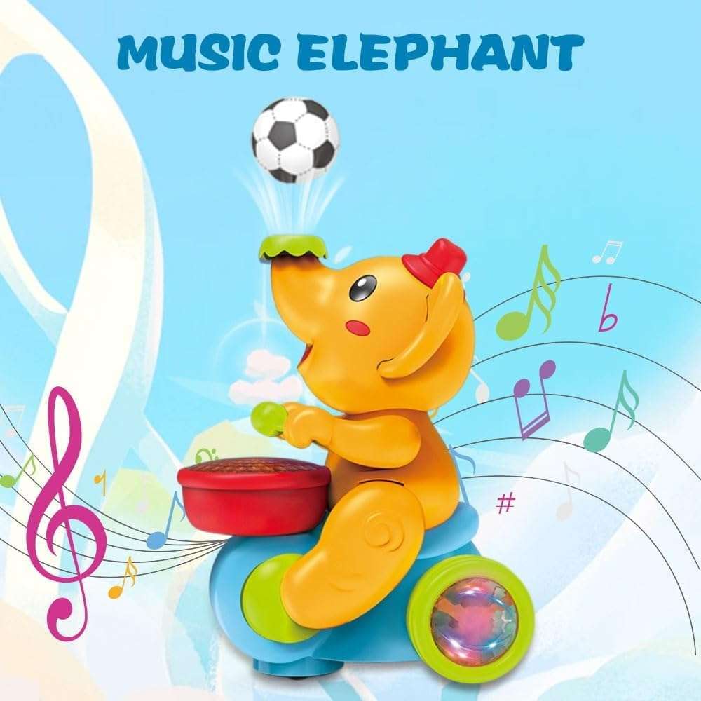 ARLYPET Elephant Light Up Sensory Toy with Music, Blowing Ball and Drumming, Fun Educational Toy for Kids, Autism Sensory Birthday Gifts for Autistic Kids Boy Girl 3 4 5-7 8-12 Years Old 6