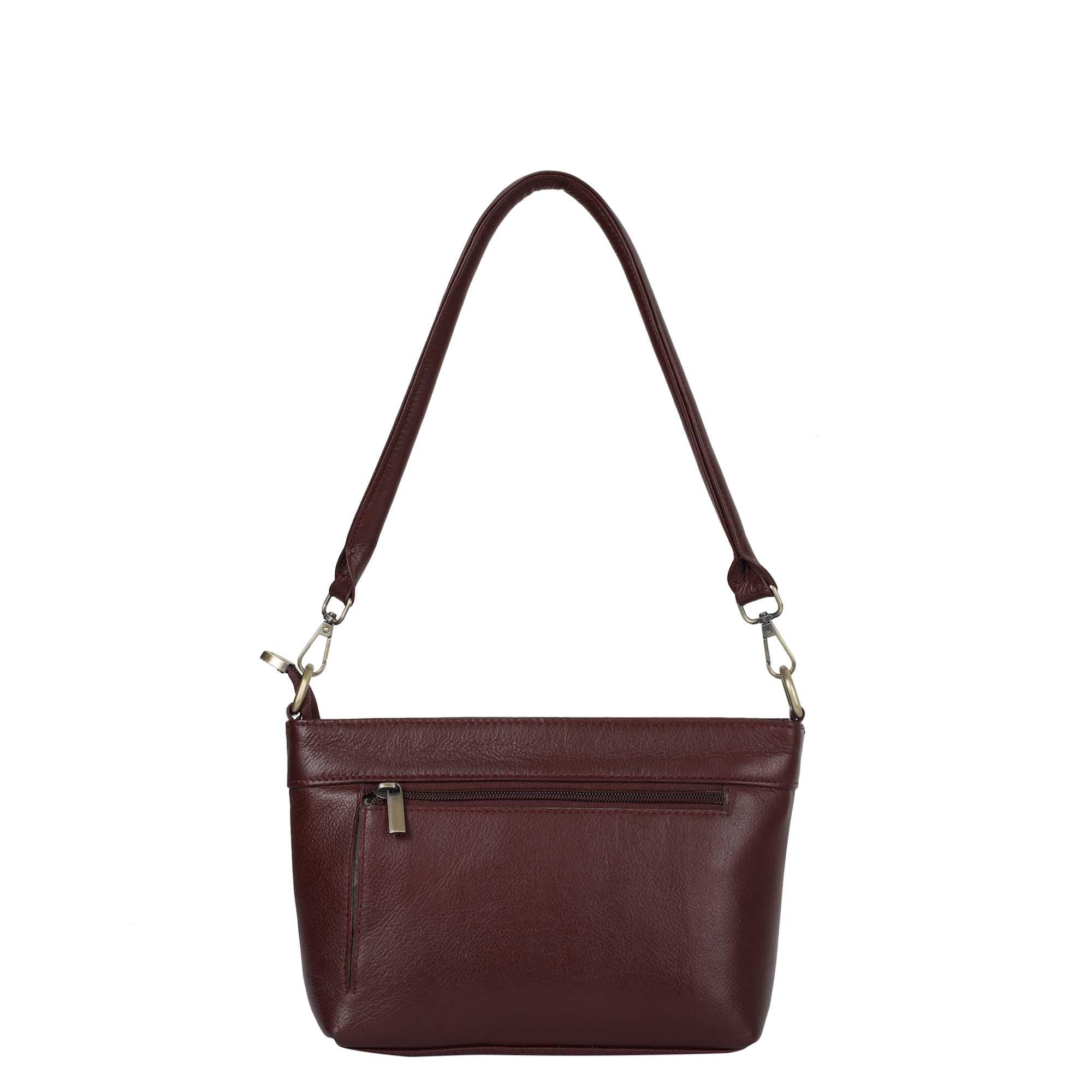 SISHKA Cherry Red Shoulder Bag for Women – Stylish Hobo Handbag, Soft Genuine Leather Tote with Top Zipper Closure, Ideal for Daily Use, Travel & Casual Outings (H 6.25" x W 10" x D 4"). 5