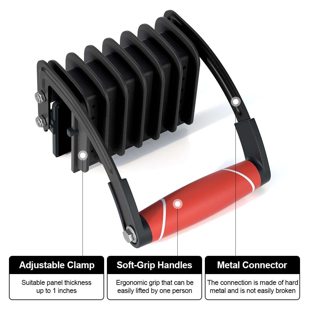 IURRDOP 2PCS Plywood and Panel Carrier, Drywall Carrying and Plywood Lifting Tool for Woodworking, Single Hand Clamp Lifter and Wall Board Handle Gripper for Drywall, Sheet Metal,etc 5