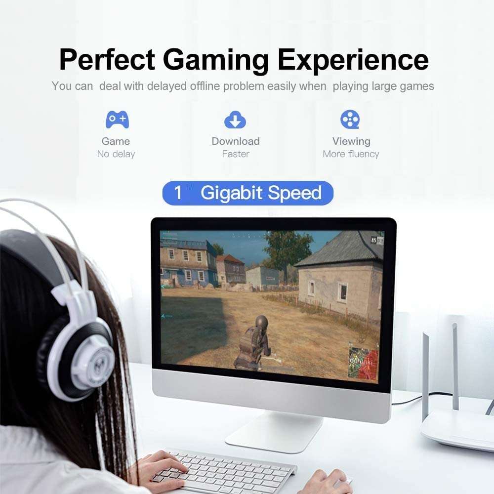 FEDUS 1M/3.2Ft Cat6 Flat Ethernet Cable, Multicolour Pack of 5, High-Speed 550MHZ/10 Gigabit Speed UTP LAN Cable, Network Internet Cable RJ45 Cable LAN Wire, Patch Computer Cord Gigabit Category 6 6