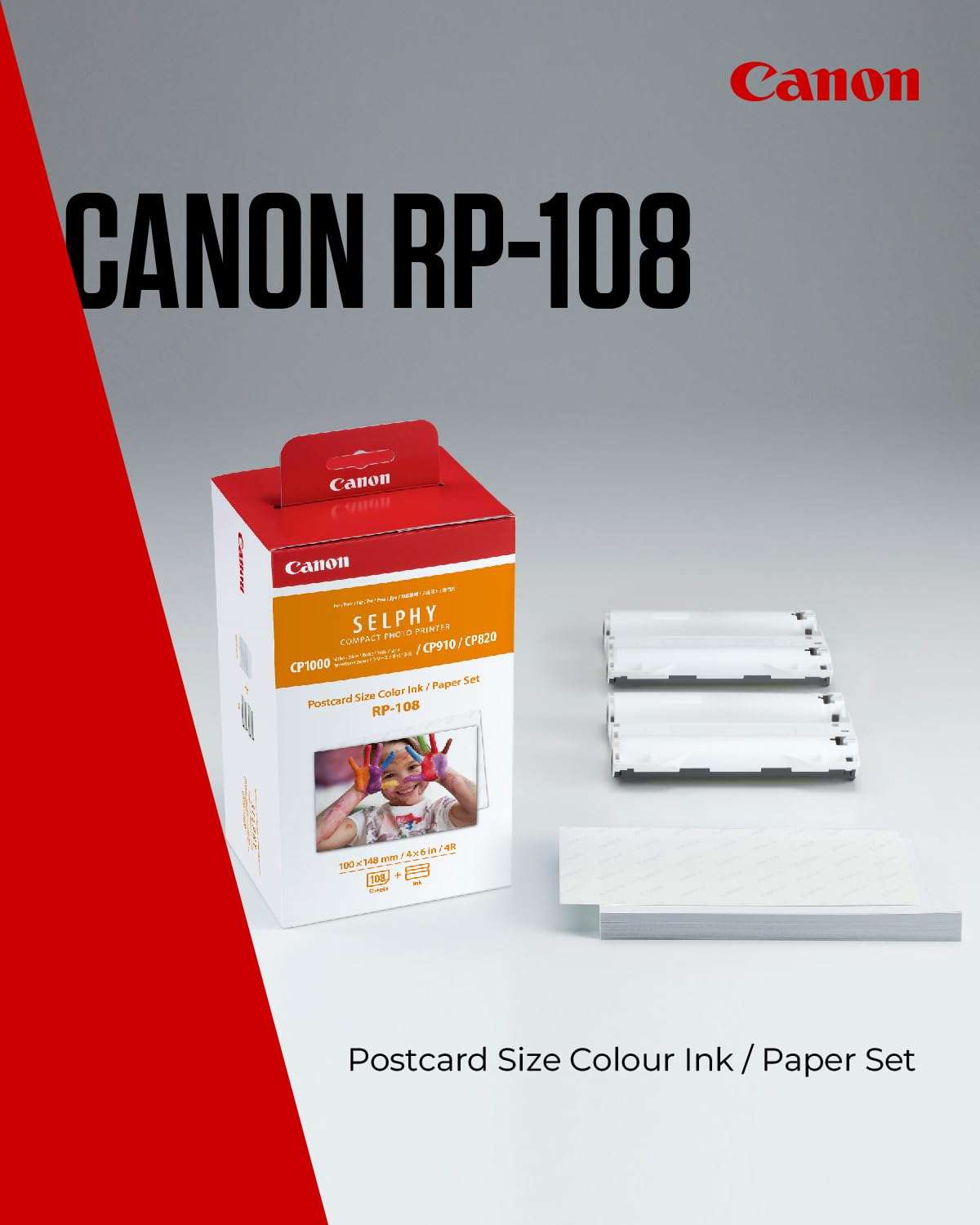 Canon RP-108 Color Ink/Paper Set, Compatible with Selphy CP910/CP820/CP1200/CP1300/CP1500 2