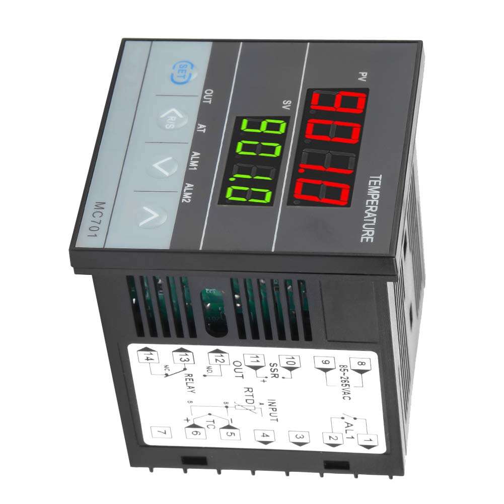 PT100 Sensor Thermocouple Thermostat Controller PID Temperature Controller K Type Thermocouple 199 to 1300°C Input Relay SSR Output PID for Industry Production 6
