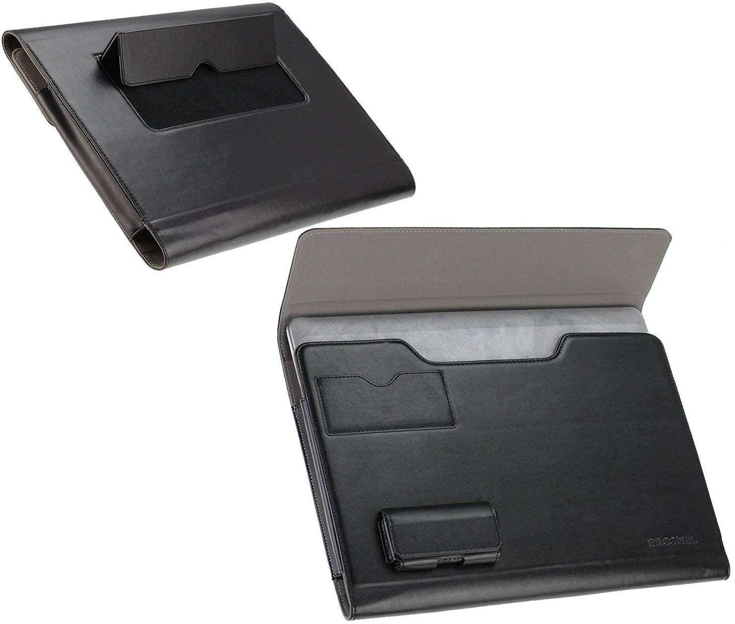 Broonel Black Leather Folio Case - Compatible with HP 15s-fq0012na 15.6 Inch Full HD Laptop