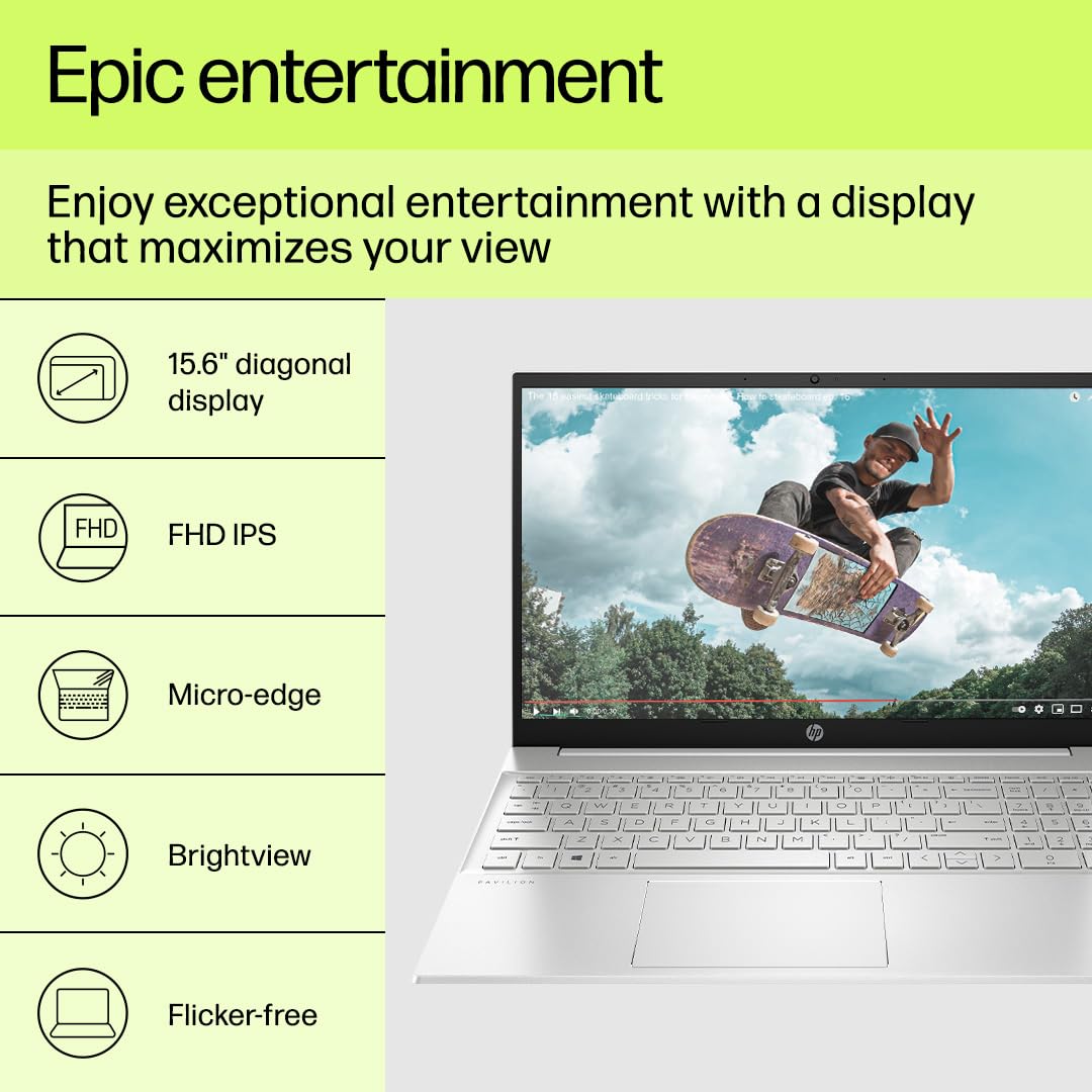 HP Pavilion Laptop 13th Gen Intel Core i5-1340P 15.6 inch(39.6cm) FHD IPS Laptop(16GB RAM /512GB SSD/Intel Iris Xe Graphics/Win 11/MSO 2021/Backlit Keyboard/FPR/B&O/Alexa/Natural Silver) 15-eg3079TU 5