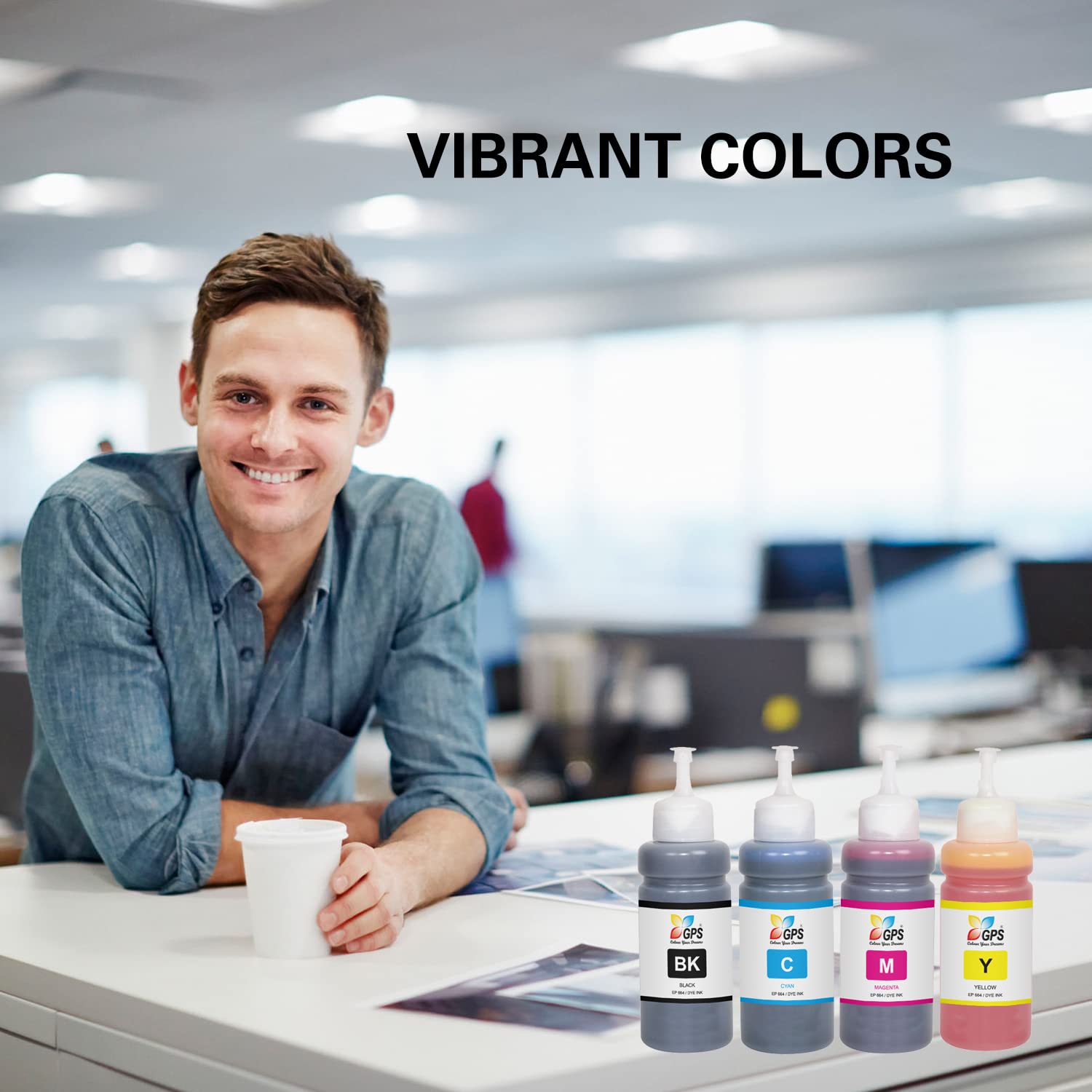 GPS Colour Your Dreams L360 Ink Bottles - Compatible with Epson L130, L210, L220, L310, L350, L355, L365, L385, L405, L455, L485, L565, L361 Printers - 664 Original Epson Ink, Four Color Set 2
