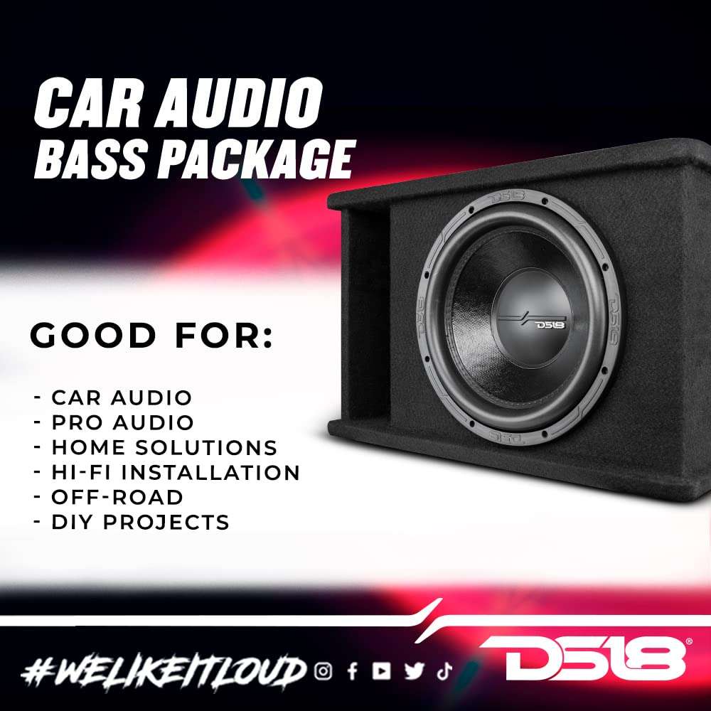DS18 ZR112LD 12" Single Subwoofer Loaded Enclosure Best Sub Bass Package in a Ported Box 1600 Watts 4