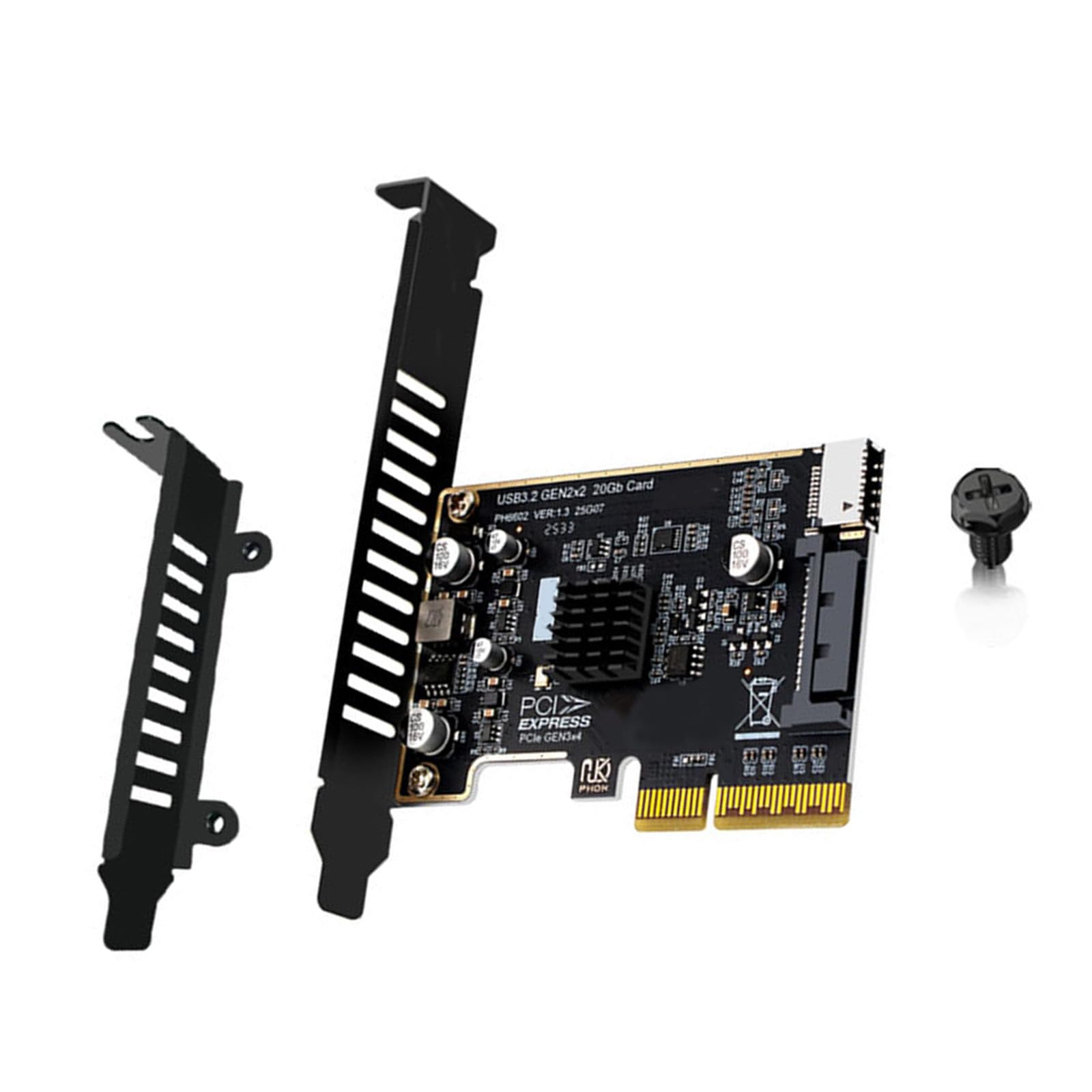 Whoasyst Fast Speed USB 3.2 Gen 2 Type E Front Panel Converter PCIExpress 4X Slot 20Gbps Transfer Adapter