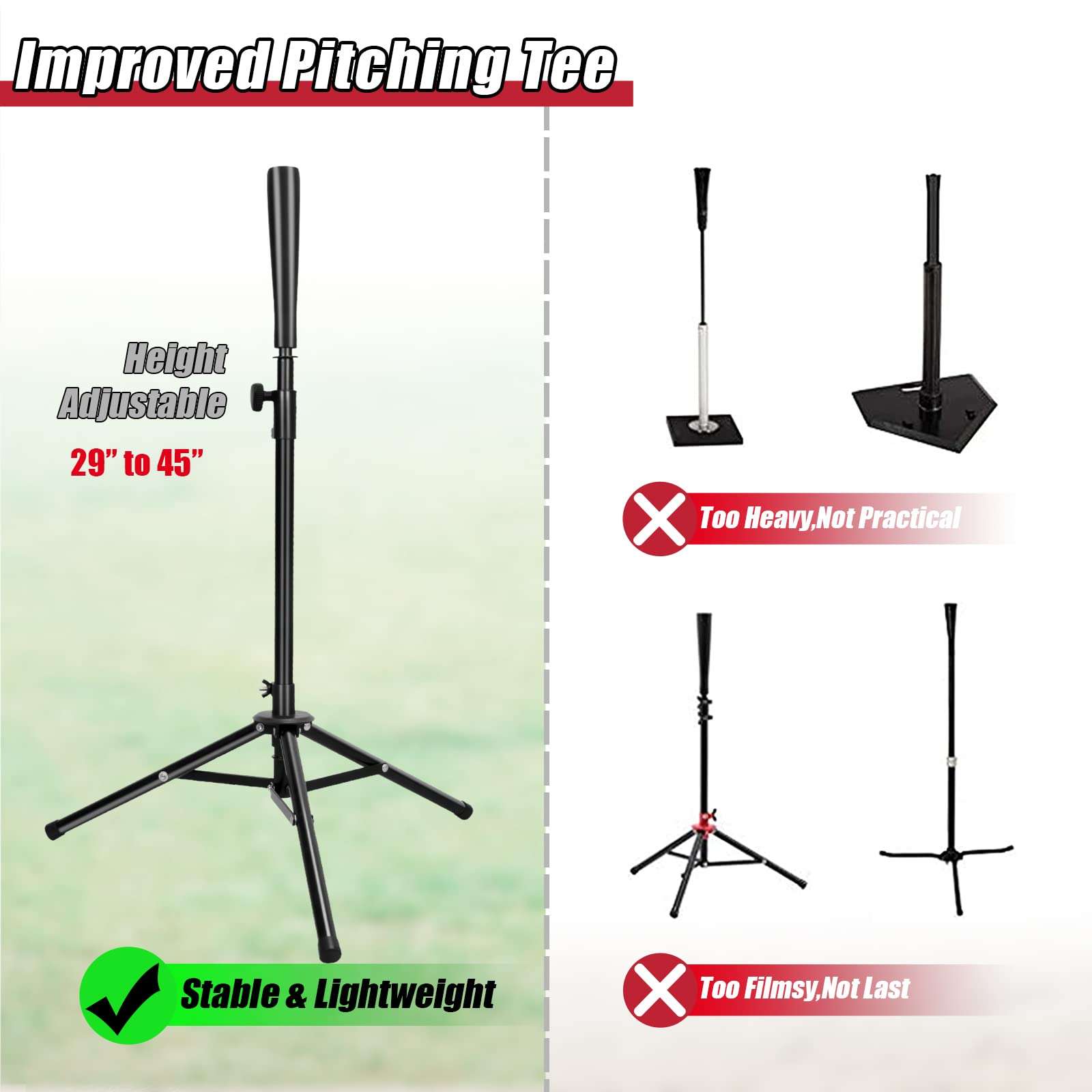 Baseball Net Set LIBERRWAY 7x7 ft Softball and Batting Net with 12 Count Baseballs, Adjustable Batting Tee & Caddy, Strike Zone, Baseball Hitting Practice Net for Adult Sport Youth Baseball Backyard 5