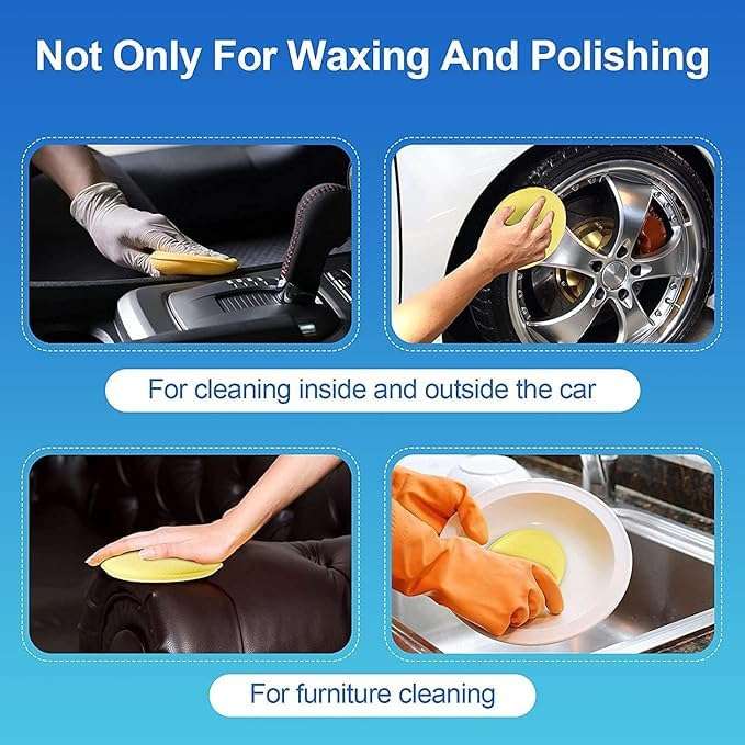 ShopiMoz Pack Of 4 pcs Sponge Applicator Pad - Car Polish Pad - Wax applicator Ultra-Soft Sponge 4