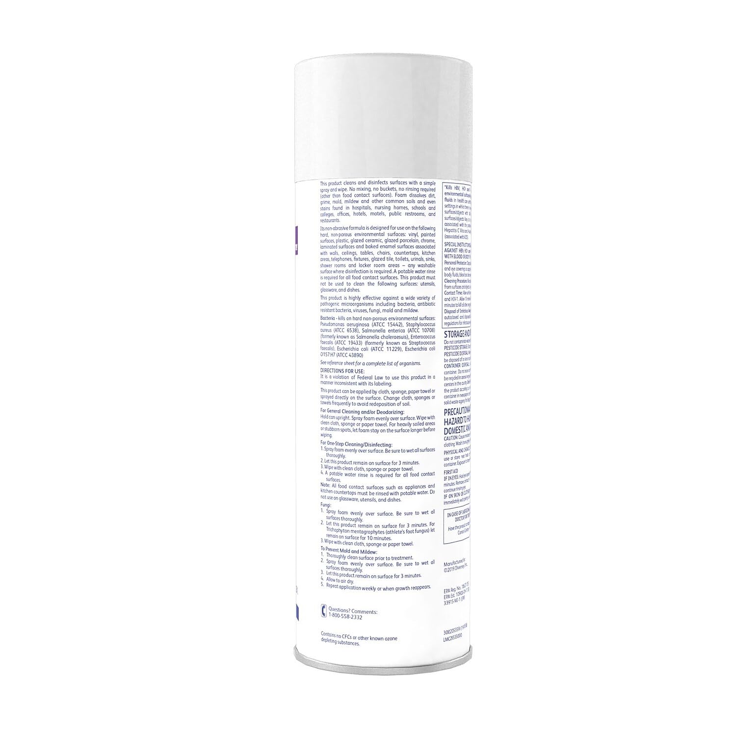 Diversey 04531 Foaming Disinfectant Cleaner Lemon Scent 19 oz. Aerosol Can 12/Carton 3
