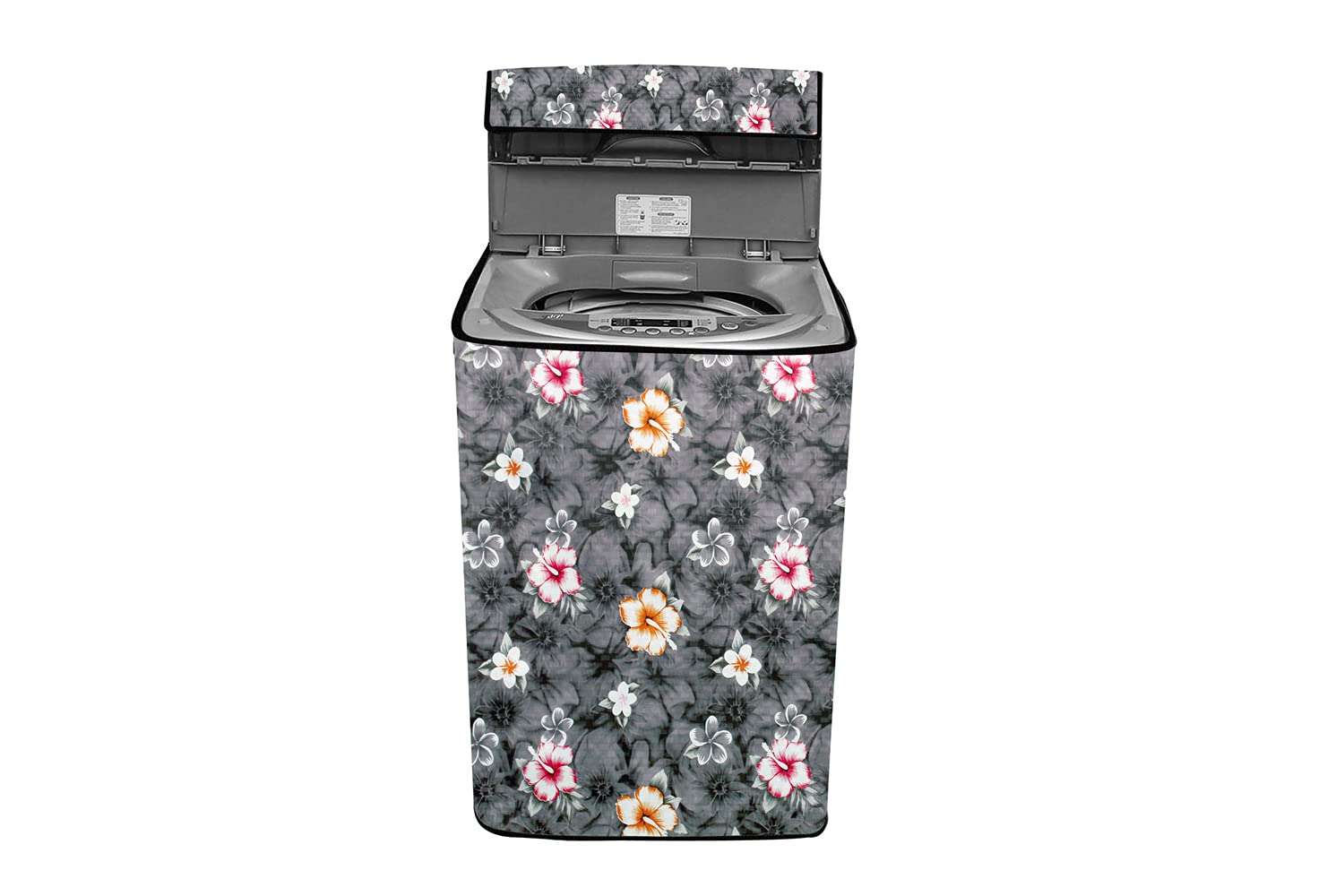 The Furnishing Tree Washing Machine Cover Floral Grey Compatible for Godrej 6.5 Kg Fully-Automatic Top Loading WT EON 651 PFH 1