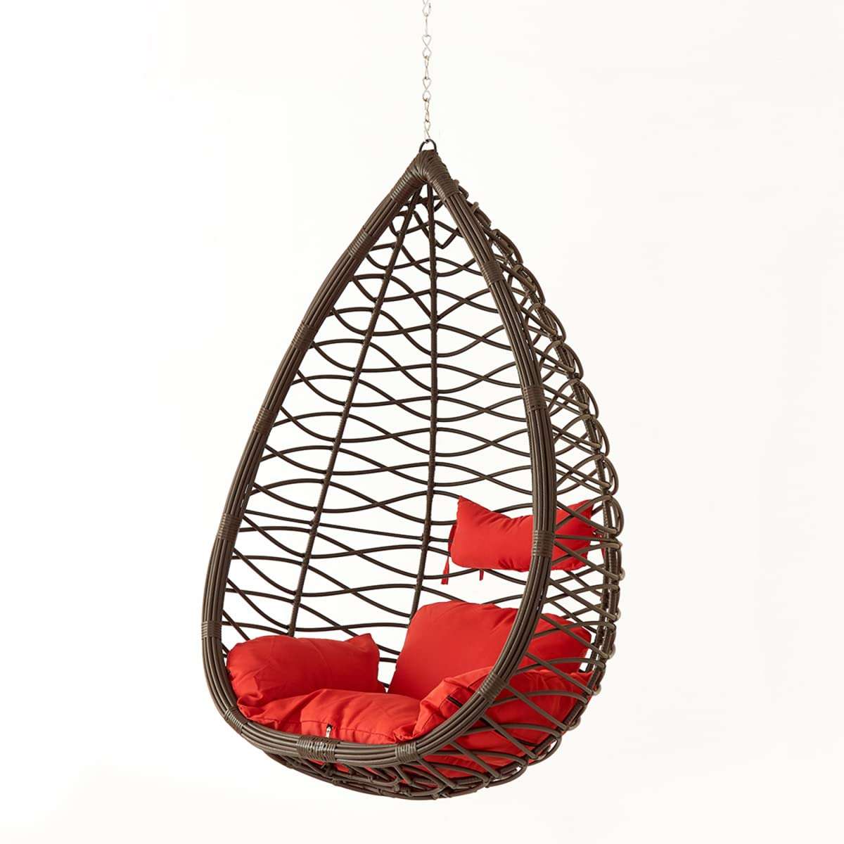 Home Centre Helios Brezza Uber Brown Hanging Chair with Seat Cushions 5