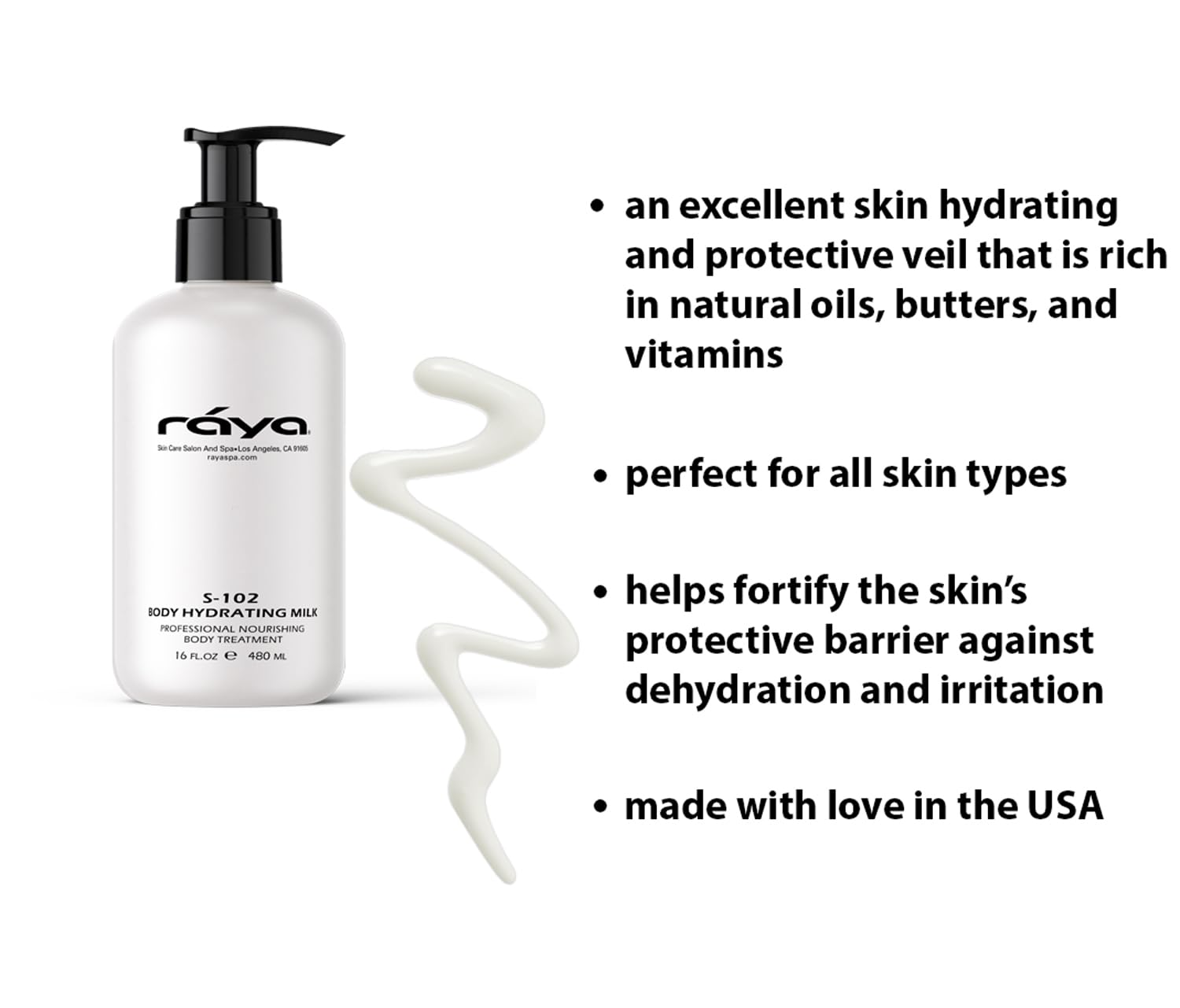 Raya Body Hydrating Milk 16 oz (S-102) | Hydrating, Moisturizing, and Restorative Body Lotion | Rich in Natural Oils, Butters, and Vitamins | Calms and Softens 3