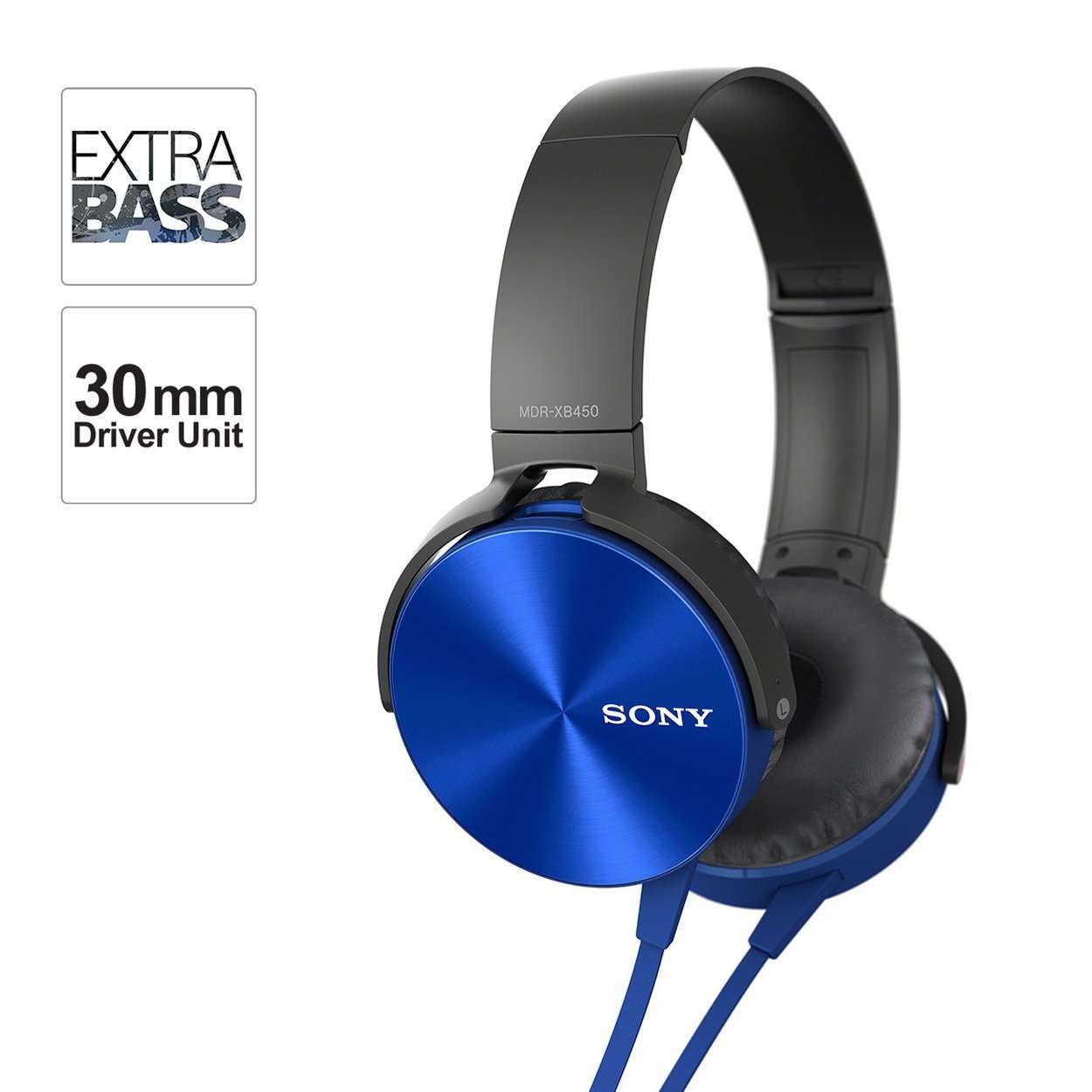 Sony MDR-XB450 Wired On Ear Headphone without Mic (Blue) 2