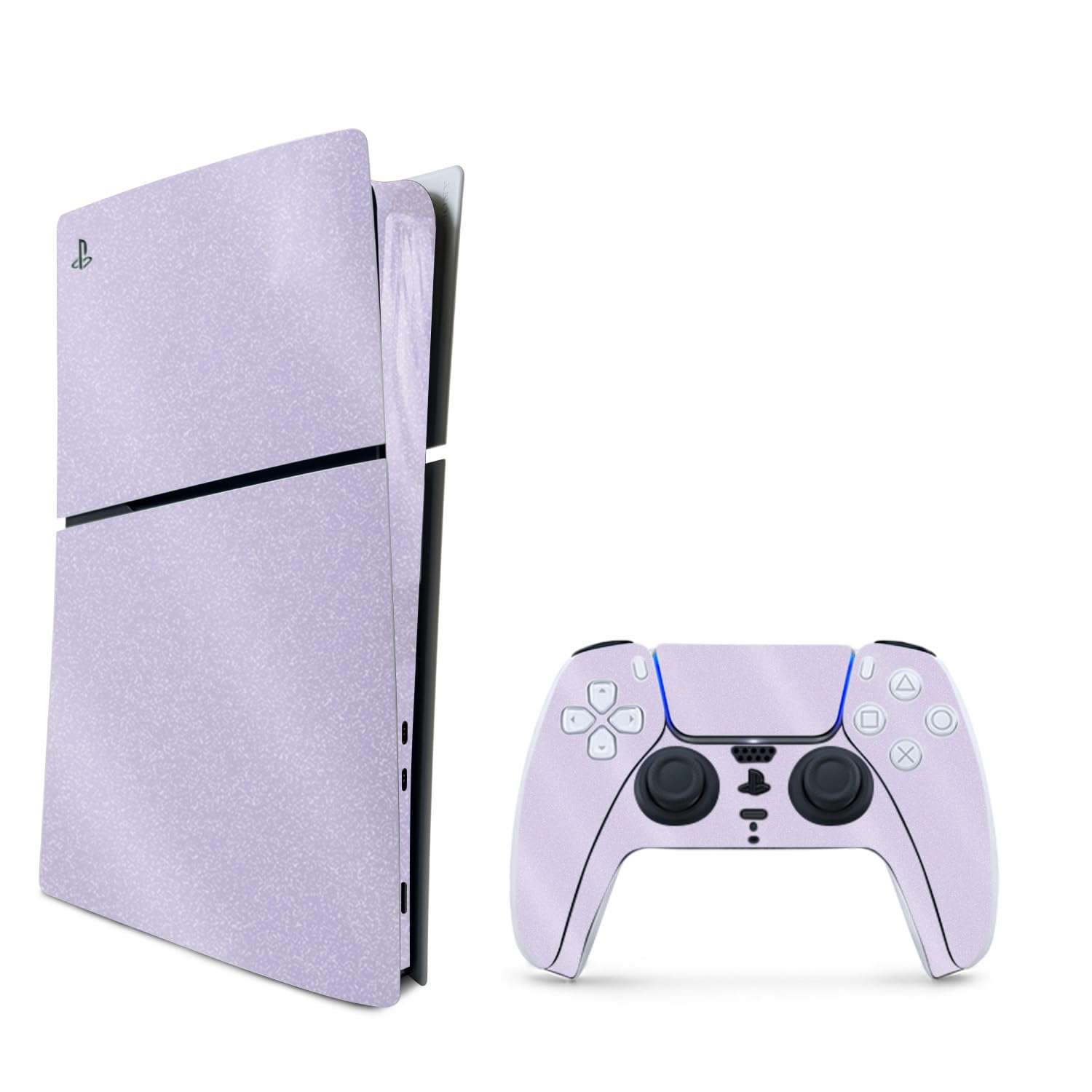 MightySkins Glossy Glitter Skin Compatible with Playstation 5 PS5 Slim Disk Edition Console Only - Solid Lilac | Protective, Durable High-Gloss Glitter Finish | Easy to Apply | Made in The USA 1