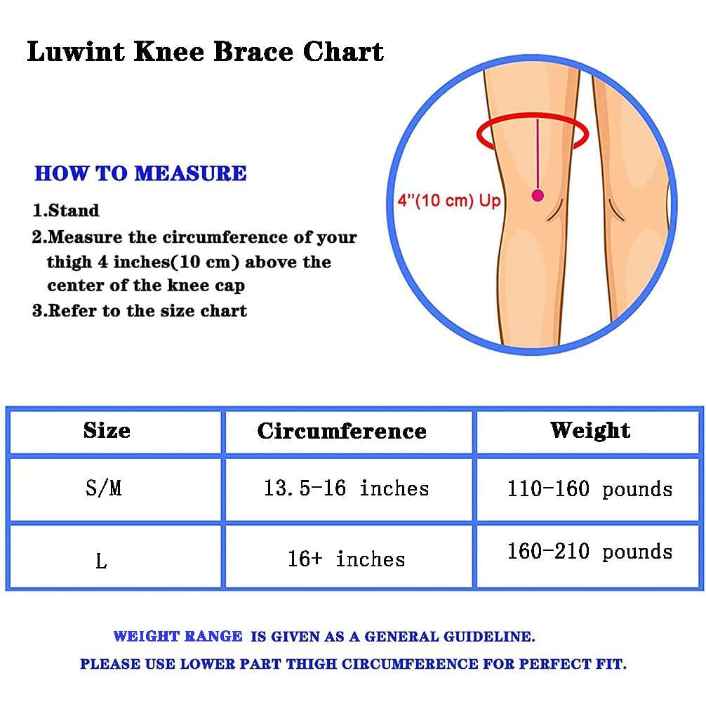 Luwint Protective Thick Sponge Knee Pads Knee Brace - High Elastic Non-Slip Basketball Volleyball Knee Sleeves Support for Gardening Weightlifting Running Gym Yoga, 1 Pair Unisex 3