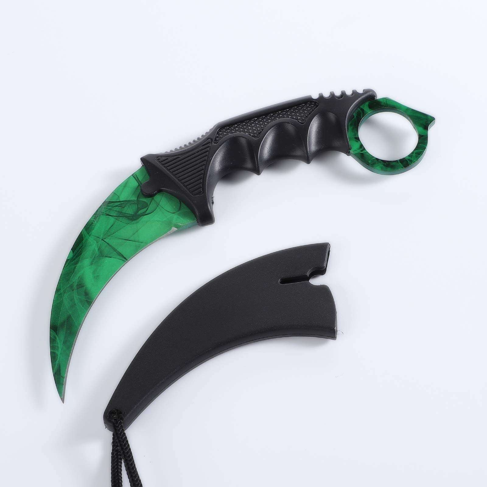 TOPOINT Karambit Knife, Stainless Steel Fixed Blade Knife with Sheath and Cord Knife CS-GO for Hunting Camping and Field Survival (Green) 6