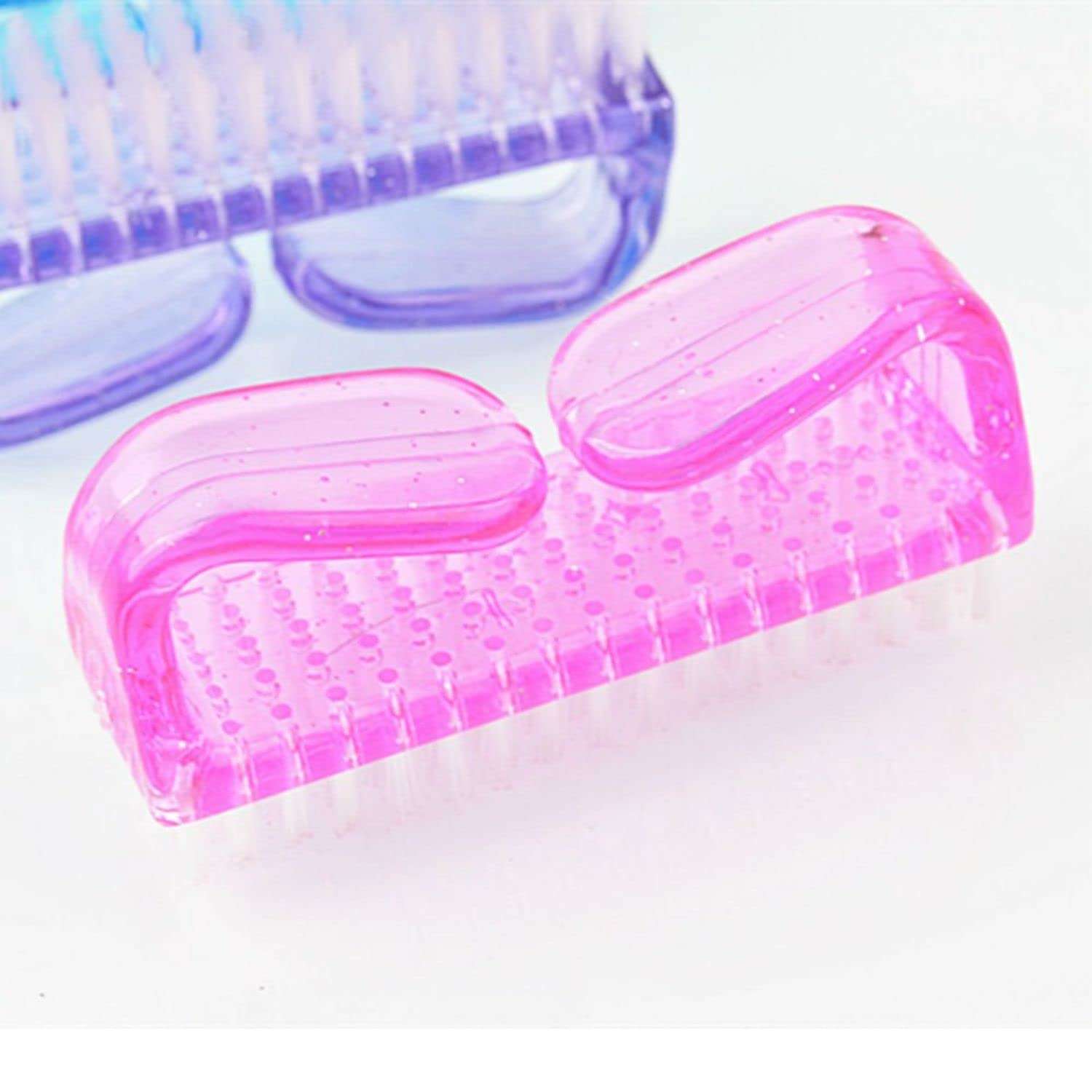 TRENDY CLUB 4 Pcs/Pack Women and Men's Handle Grip Nail Brushes Hand 4