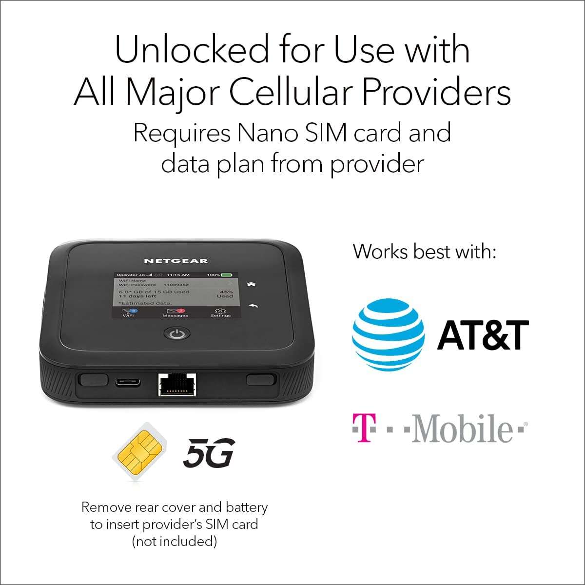 NETGEAR Nighthawk M5 5G Mobile Hotspot with WiFi 6 (MR5200) Ultrafast 5G Wireless Hotspot Router | Works Best with AT&T and T-Mobile | Connects Up to 32 Devices | Secure Wireless Network Anywhere 5