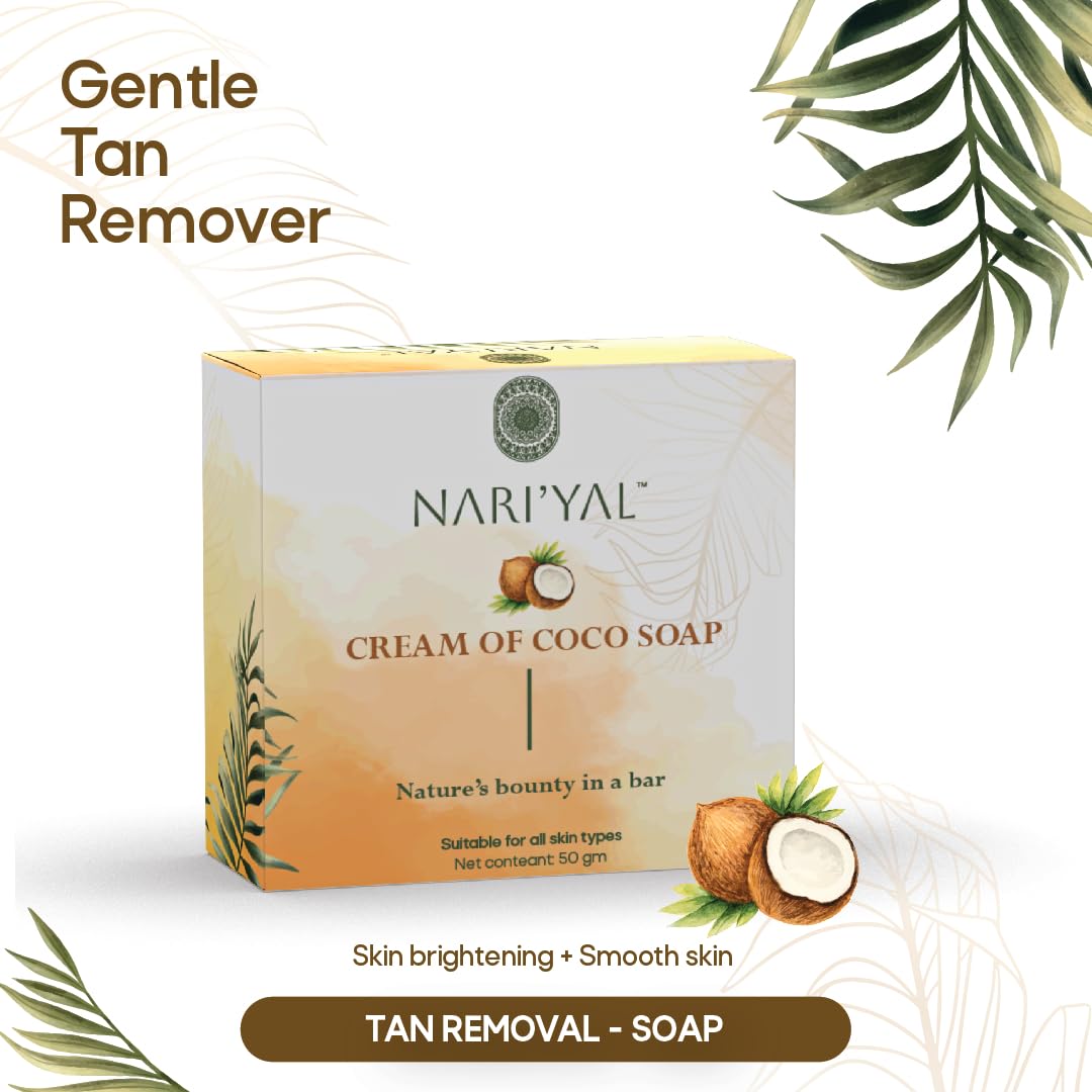 NARI'YAL Natural Coconut Body Soap, Herbal Bathing Soap for Brightening & Glowing Skin, Natural Soap with Essential Oils, Suitable for All Skin Type 3
