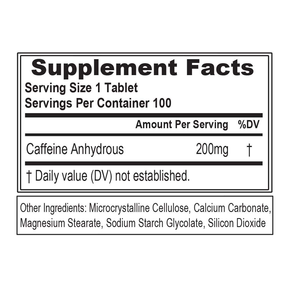 Evlution Nutrition Caffeine - Energy, Focus, & Endurance Support - 200mg of Caffeine Per Serving - Ultra Pure & Potent - Maximize Work, Training & More - Dietary Supplement - 100 Servings -100 Tablets 3