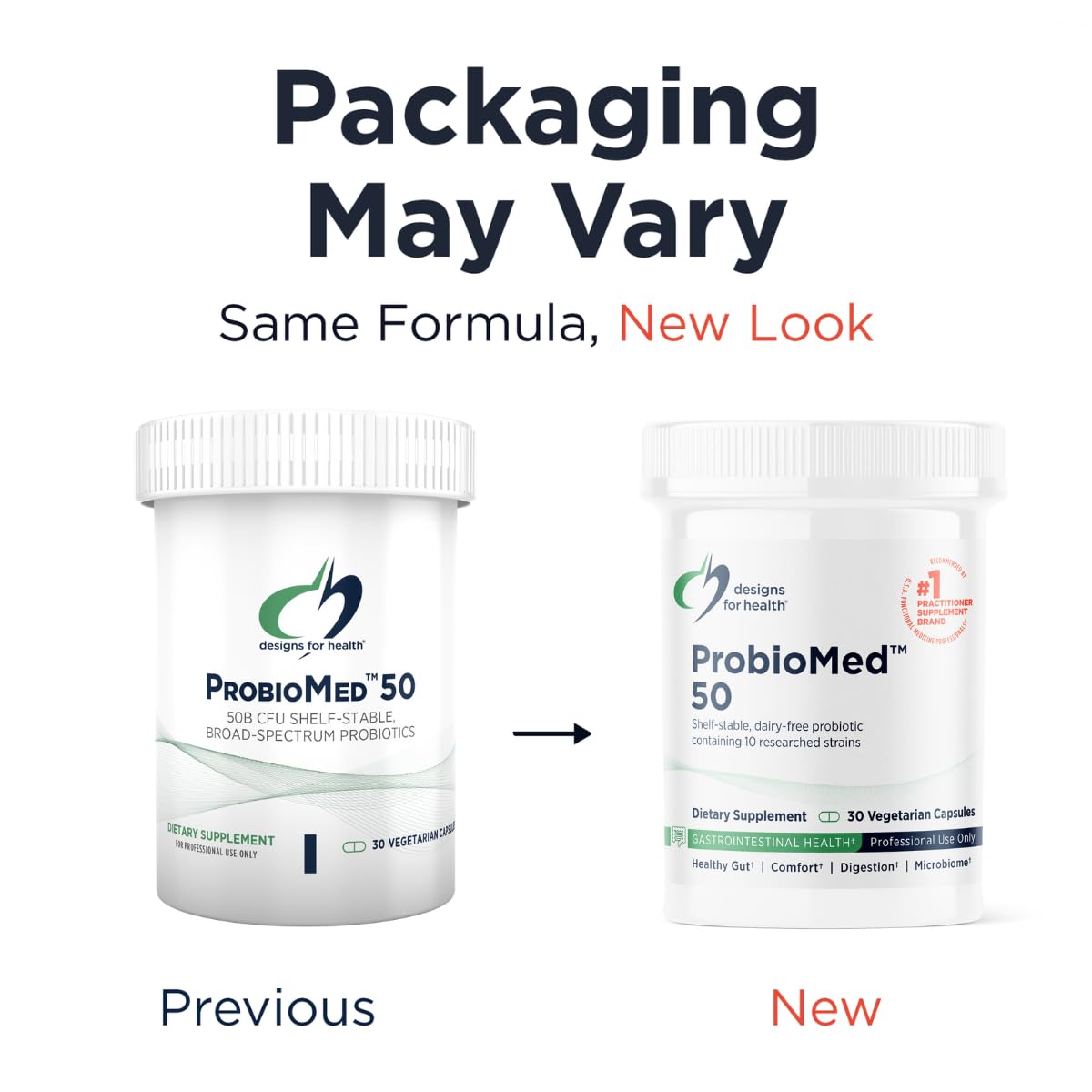 Designs for Health ProbioMed 50 - Probiotics for Digestive Health - 10 Strains with Lactobacillus acidophilus Probiotic + Lactobacillus rhamnosus - Gut Health + Immune Support Supplement (30 Caps) 2