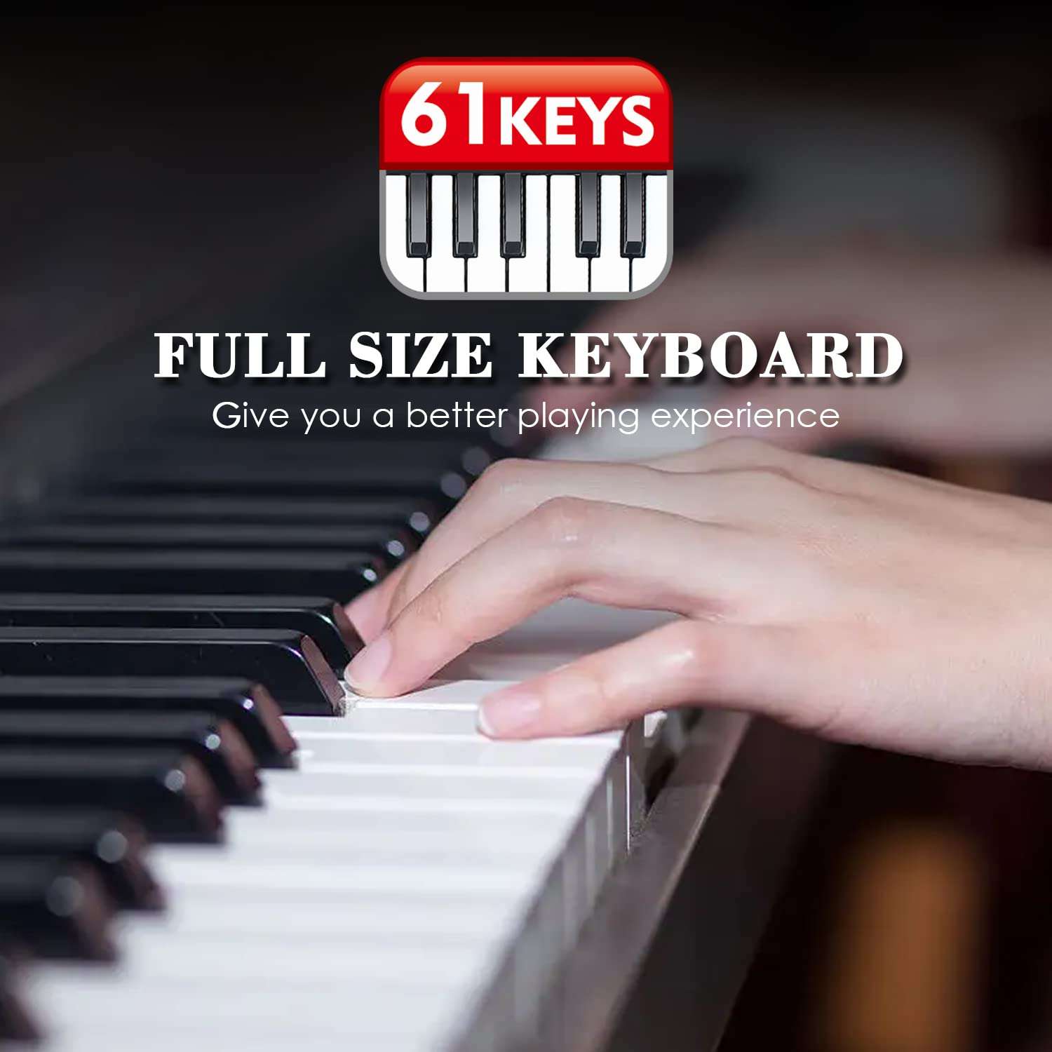 Keyboard Piano 61 Key Electric Keyboard Piano Full-Size Keys Digital Piano with Built-In Speakers Headphones Power Supply Portable Electronic Keyboard Gift Teaching for Piano Beginners 4