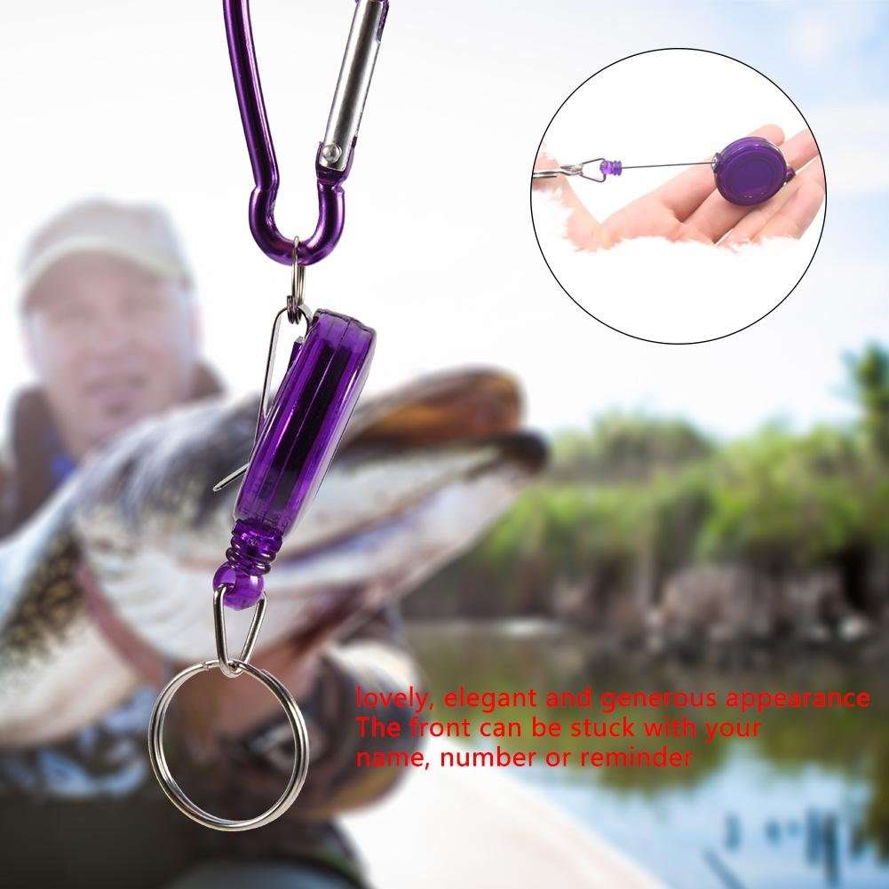 3Pcs Key Chain Reel, Heavy Duty Retractable Nylon Cord Ring Reel Badge Holder with Clip(Purple) 4