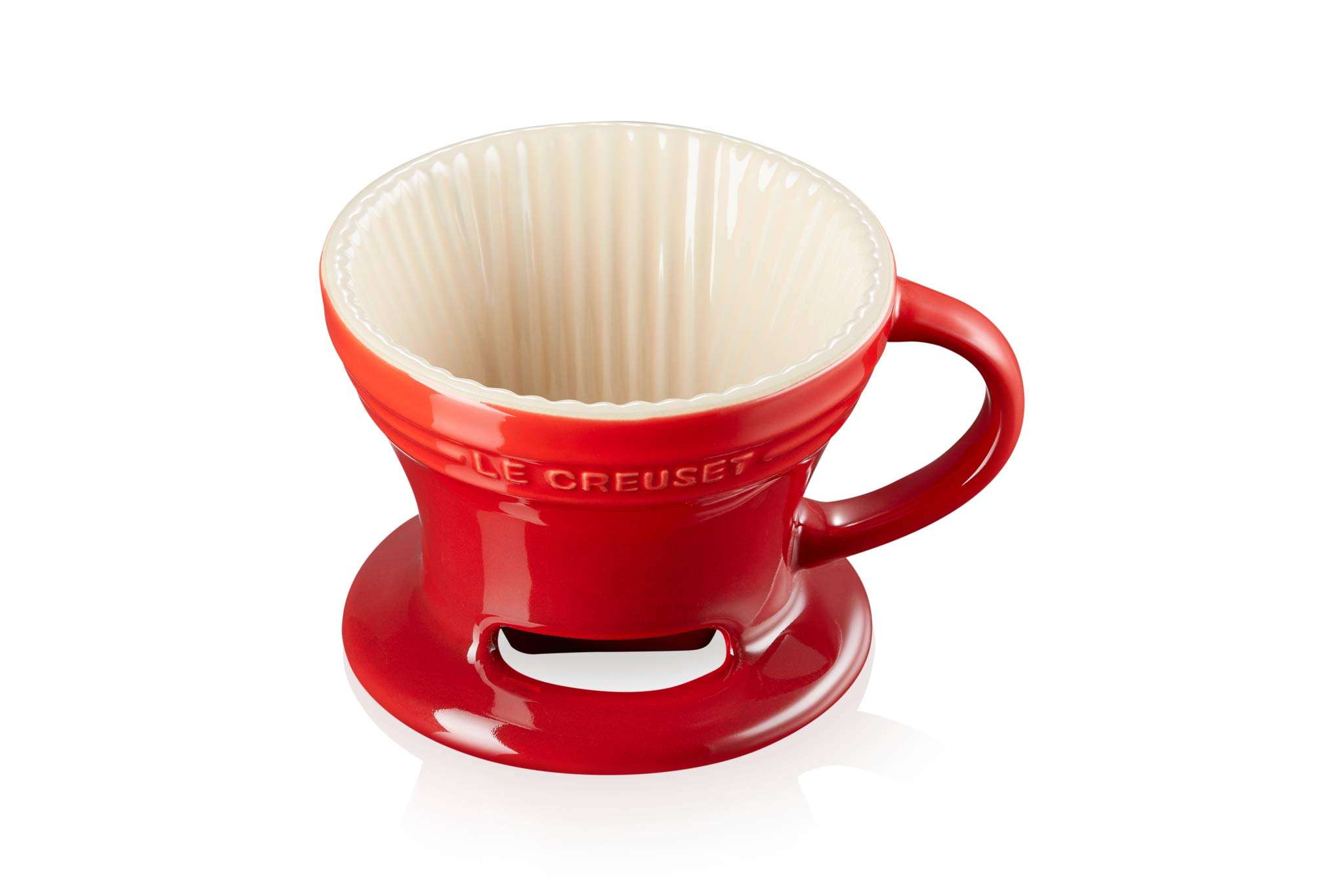 Le Creuset Stoneware Pour Over Coffee Cone, 3.25", Cerise 3