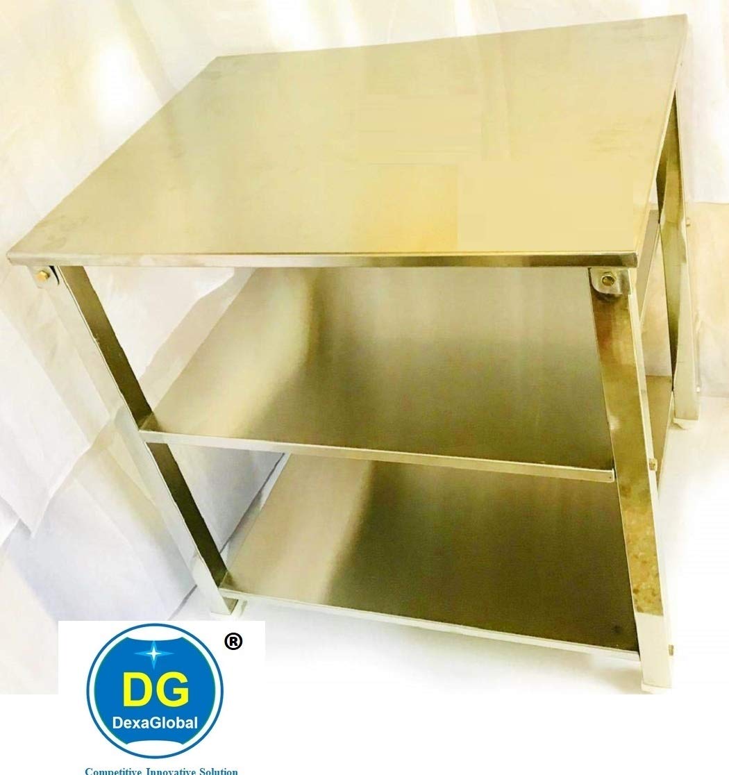 DG DEXAGLOBAL Stainless Steel Table with 3 Shelf Size (31 x 23 x 31 Inch)v5 5 Year Manufacturing Warranty 3