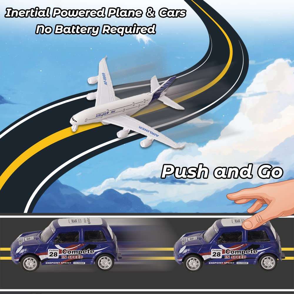 Crelloci Pull Back Airplane Toys 5 Pcs Fighter Jet Toys Set, Includes Diecast Mini Vehicle Toy, Military Fighter Jet Toys, Model Airlines Plane Aircraft Gift for Children Kids Girls Party Favors 5