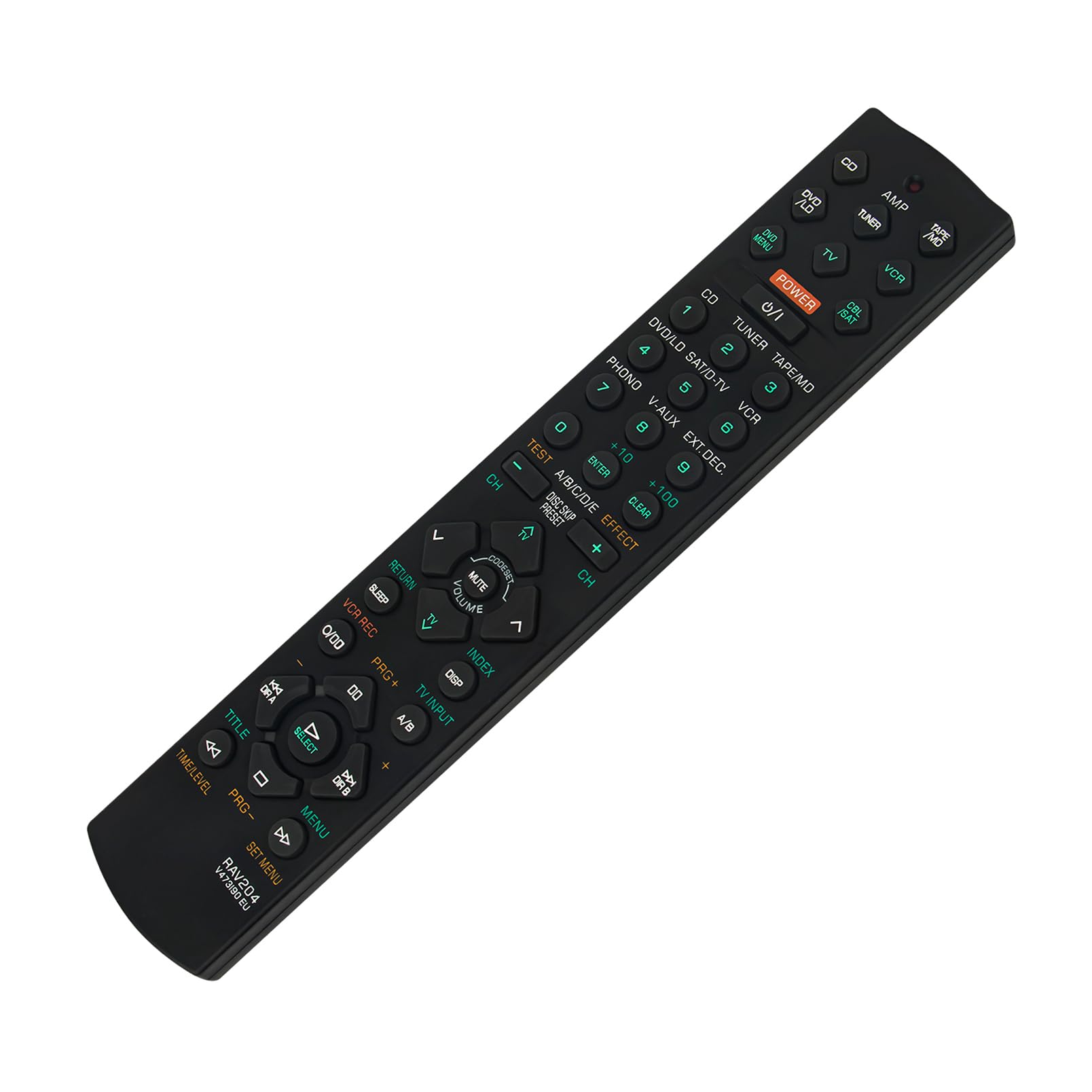 RAV204 V473190EU Replace Remote Control Compatible with Yamaha AV Receiver RX-V496RDS RX-V496 HTR-5240 HTR-5240RDS RX-V496EDS Speaker YHT-17 YHT-23 YHT-33 Surround Sound Home Theater System 5