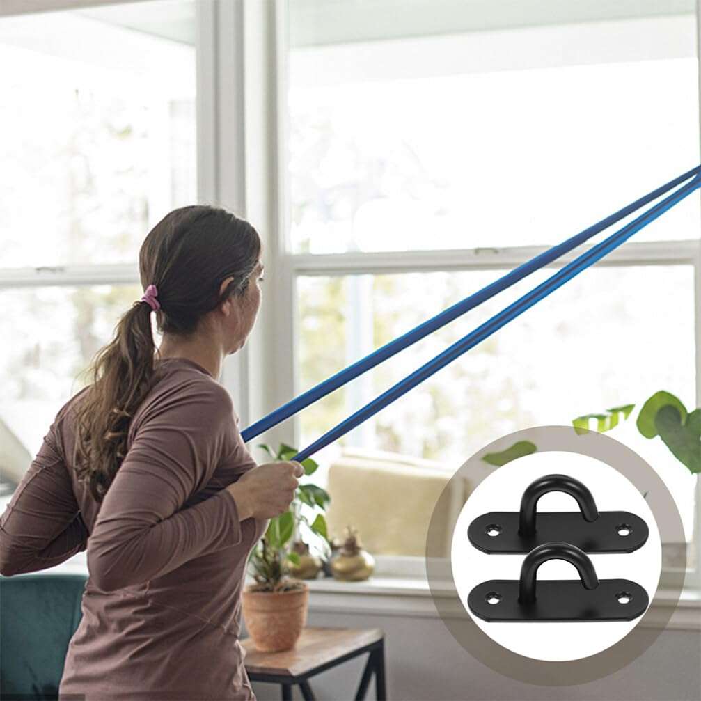 Yardwe Ceiling Hook Heavy Duty Resistance Band Wall Anchors - 2pcs Heavy Duty Workout Wall Mount Hooks Ceiling Mounted Hook Exercise Station Swing Hangers for Physical Exercise Home Gym 3