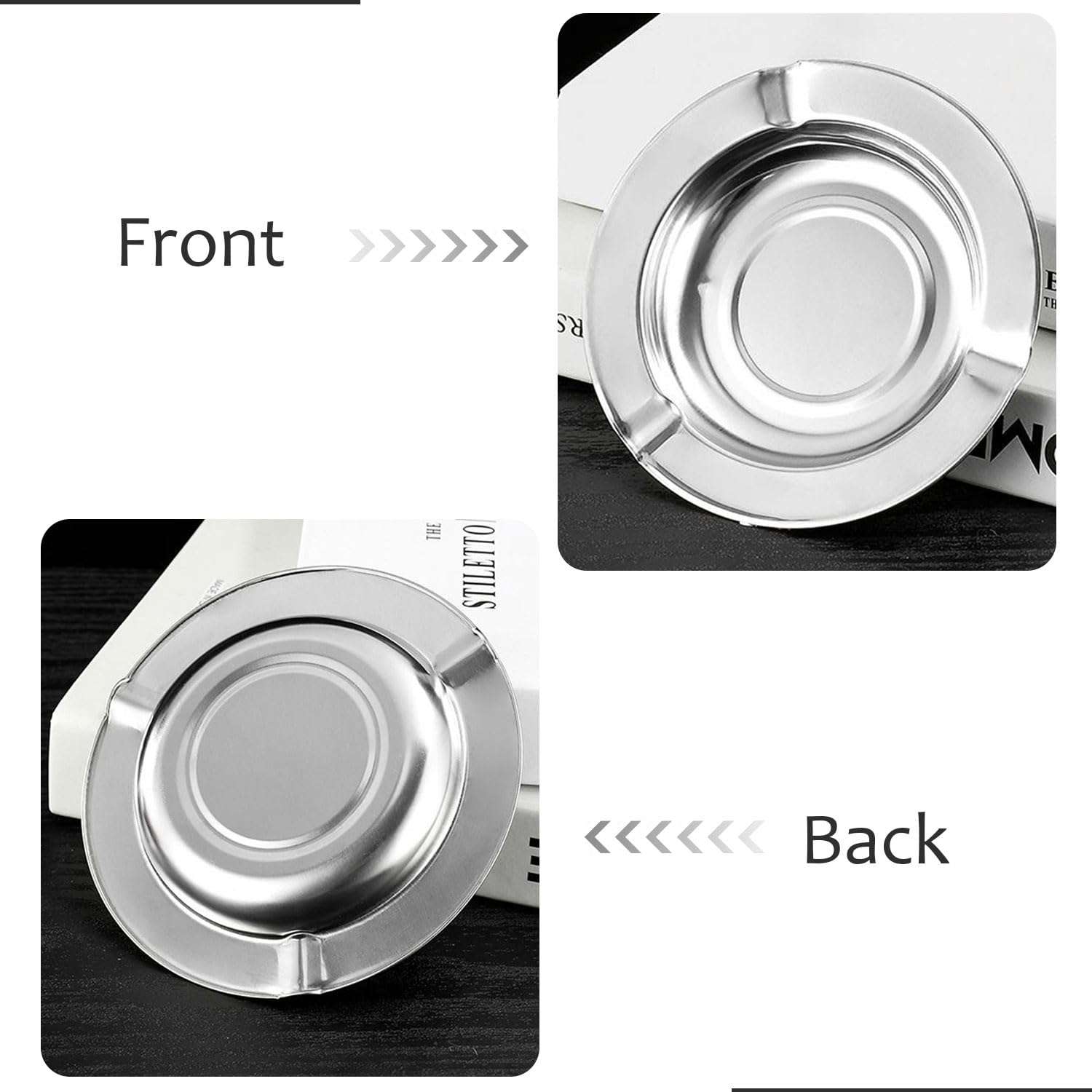 Ash Tray For Cigarettes & Cigar, Joyfulmap 10-Pack Stainless Ash Tray, Disposable AshTray, Portative Ash holder for Indoor/Outdoor, Home, Office, Patio, Restaurant Style,Round 3
