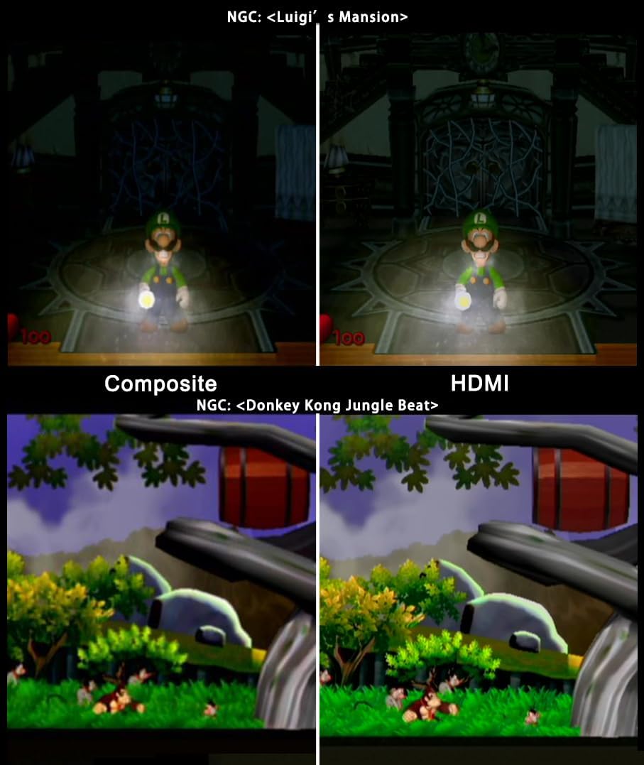KUSTOMAZING HD Link HDMI Cable for Gamecube, N64, SNES (3-in-1), GameCube/SNES/N64 to HDMI Adapter with S-Video Signal Output (Better Video Quality) HD Converter with 4:3/16:9 Switch Radio 6