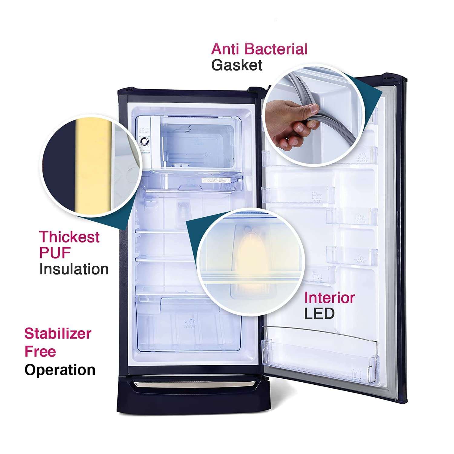 Godrej 195 L 3 Star Direct-Cool Single Door Refrigerator (RD UNO 1953 PTF ZN BL, Zen Blue, Cool Lock Technology) 4