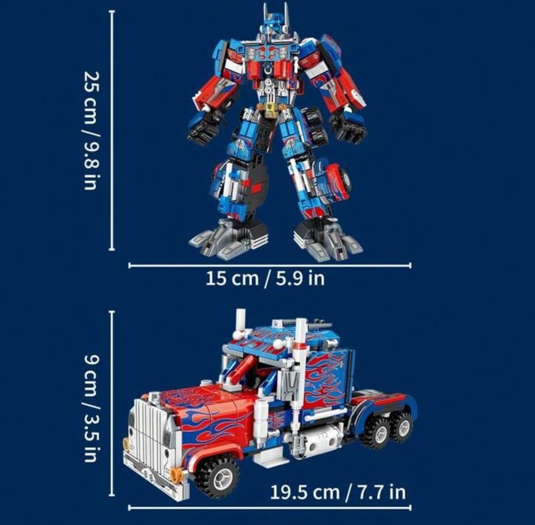 Galaxy Hi-Tech 2 in 1 Transforming Robot Architect Brick Toys 533+ Pieces Building Block - Super Hero Theme Blocks and Bricks - Robot, car Educational Engineering Construction Learning Toy for Kids 5
