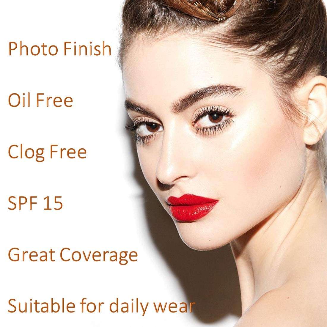 Bonjour Paris Foundation With Color Fever Foundation Brush, 30 Ml (Pack of 3) 3