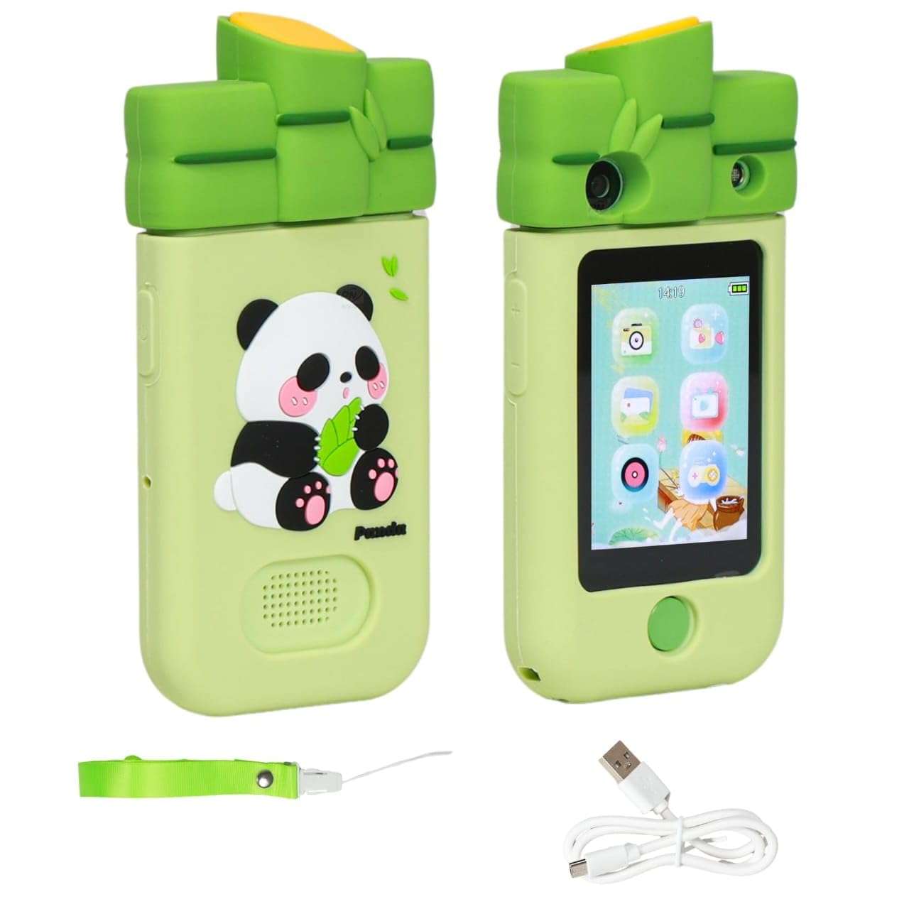 BLiSS HUES Kids Touchscreen Smartphone Toy with 2.8" Screen- 360 Degree Roatating 8MP Dual Camera- MP3 Music Player- in Built Games & Wallpapers- Panda 1