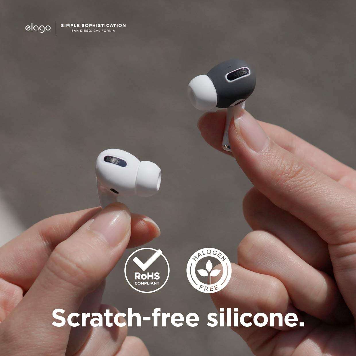 elago [Fit in The Case] Ear Tips Cover Designed for Apple AirPods Pro (2 Pairs of 2 Colors) (Dark Grey/White) 5