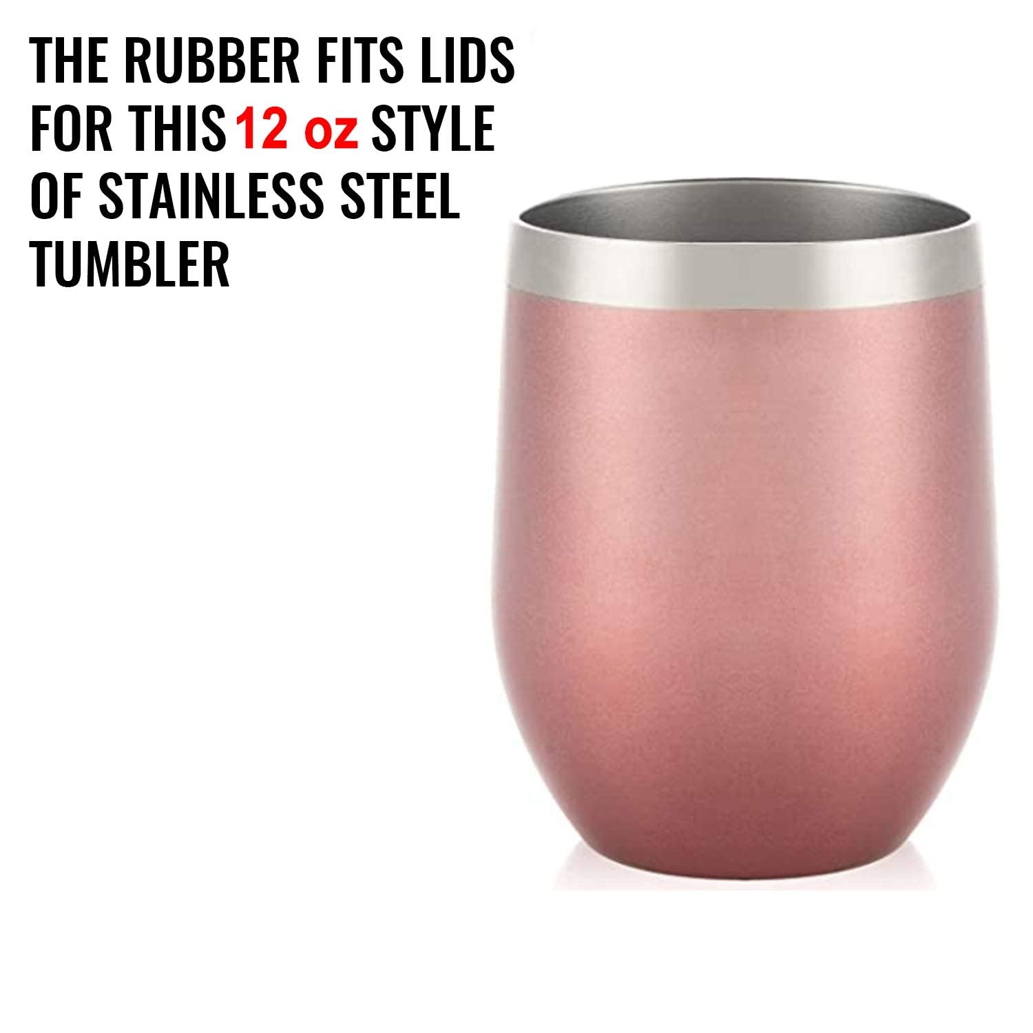 2 Pack - 12 oz White Replacement Silicon Lid Ring, 2.9 Inch Diameter - White Gasket Seals, Lid for Insulated Stainless Steel Wine Tumblers, Gasket Rings Cups Vacuum Effect, Fits on 𝐁𝐫𝐚𝐧𝐝𝐬 3