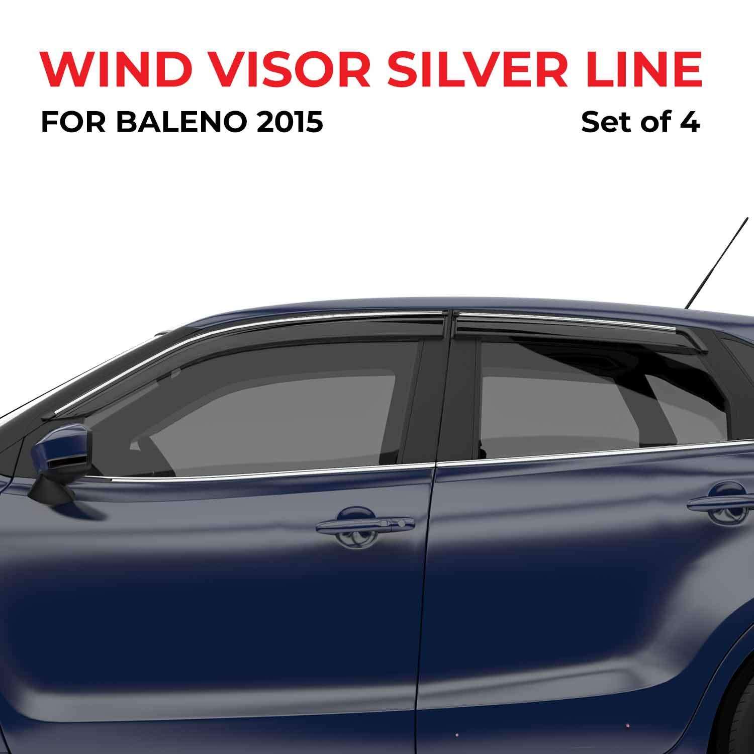 Sepia Silver Line Door Visor for Baleno (Set of 4) 5