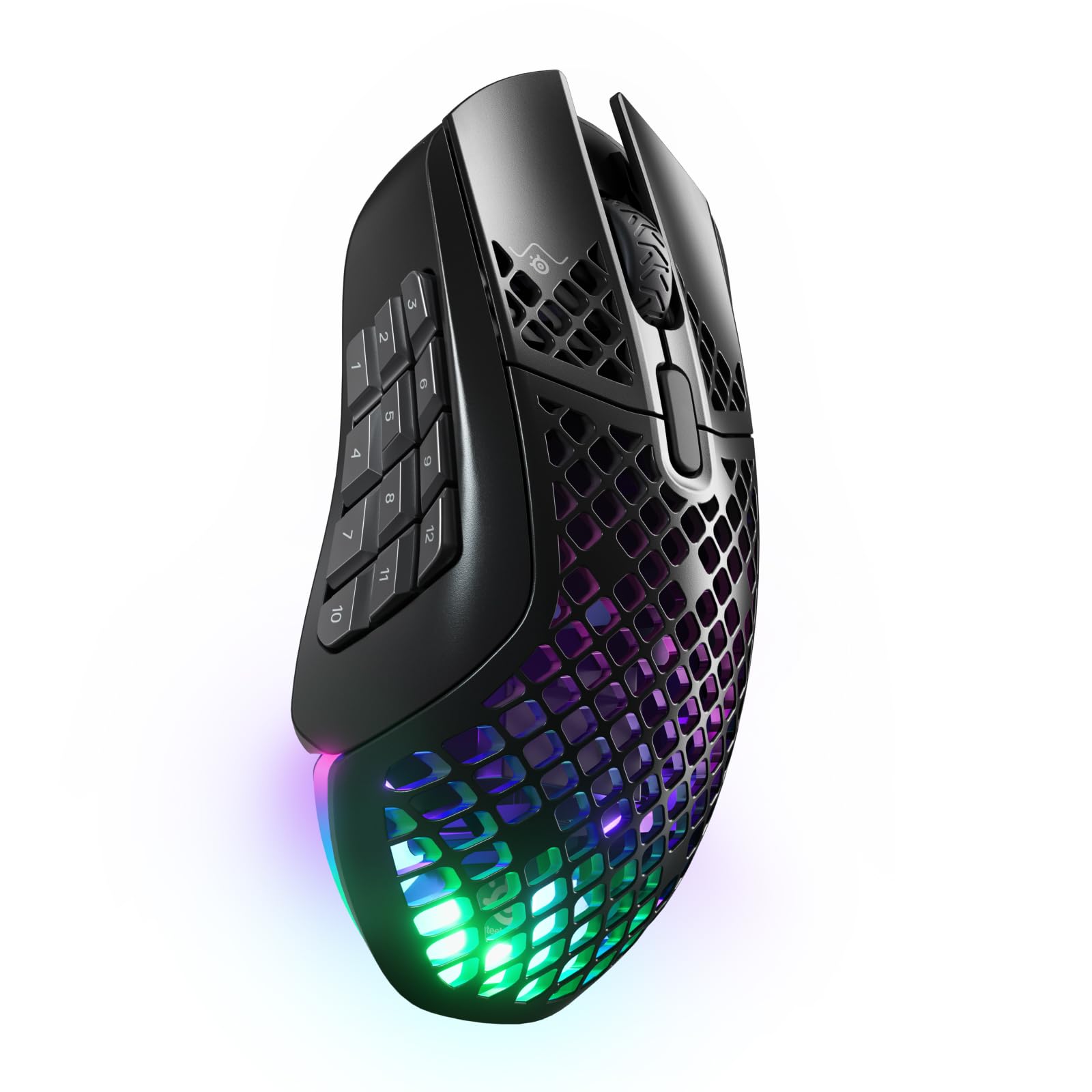 SteelSeries Aerox 9 Wireless - Holey RGB Gaming Mouse - Ultra-lightweight Water Resistant Design - 18 Buttons – Bluetooth/2.4 GHz - 18K DPI TrueMove Air Optical Sensor 1