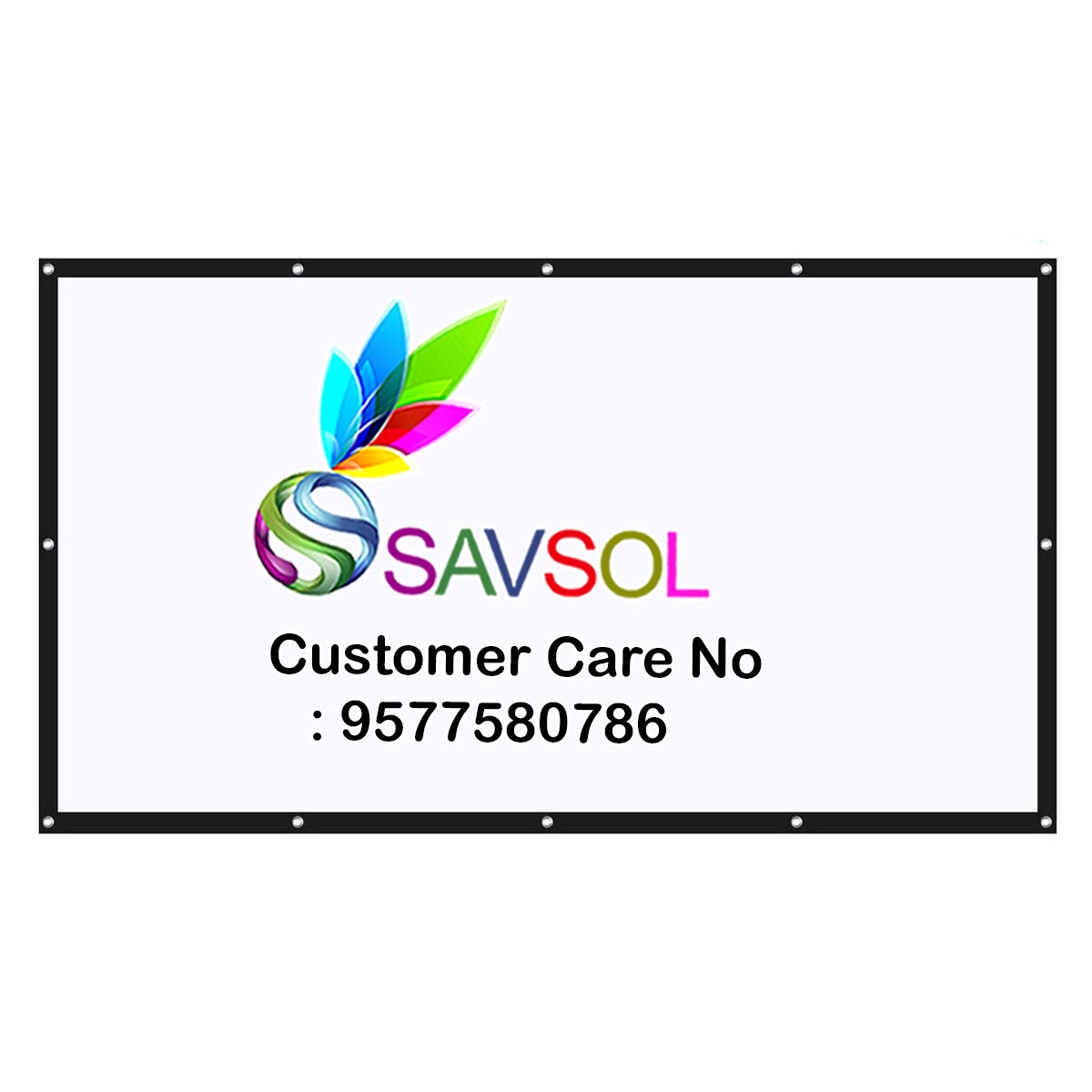 Savsol Projector Screen, Eyelet Screen (7 ft. (W) x 5 ft. (H) - 100" Inch) Diagonal Anti-Crease Projection Screen for Home Theater 4:03 Aspect Ratio 5